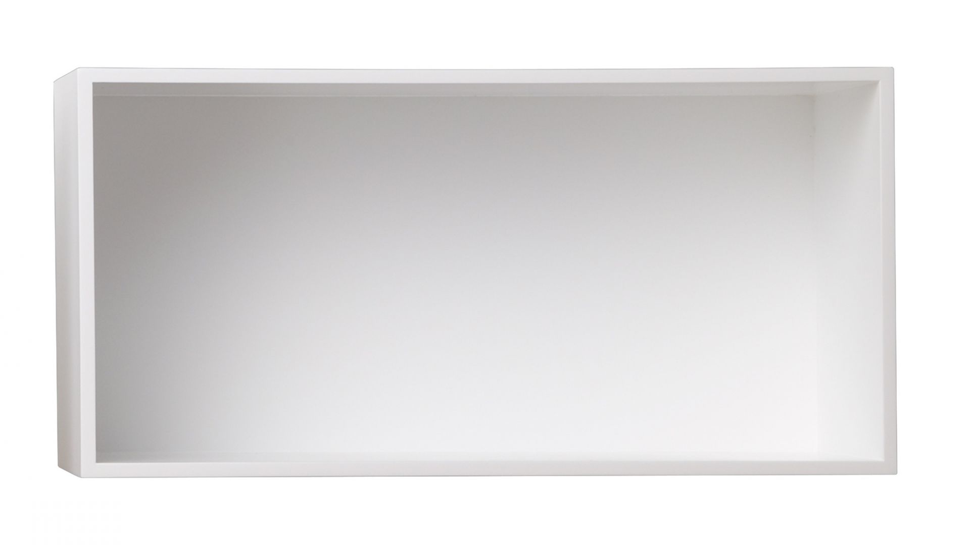 Muuto Mini Stacked Storage System 2.0, weißes Regalmodul zur Wandmontage oder als freistehendes Möbel.