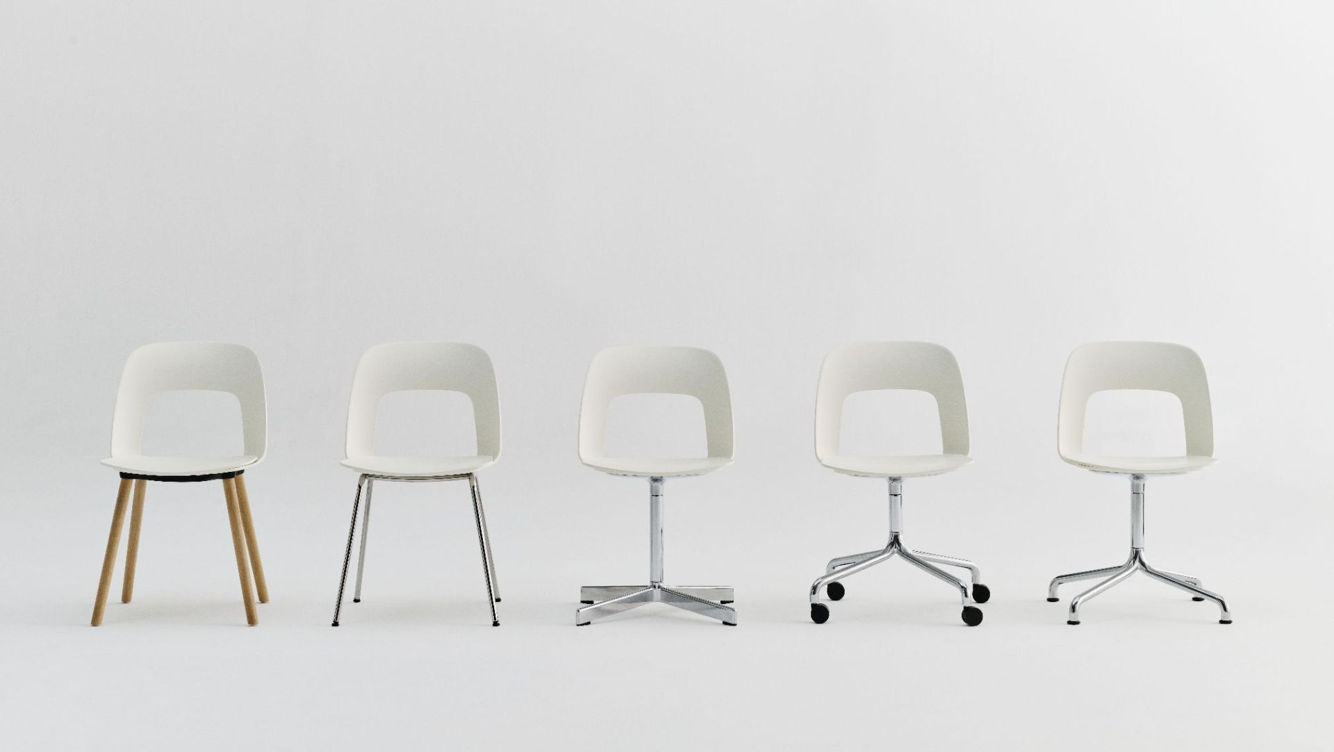Layout Side Chair 142 stoel met vijfpoot en draaivoet van Hay