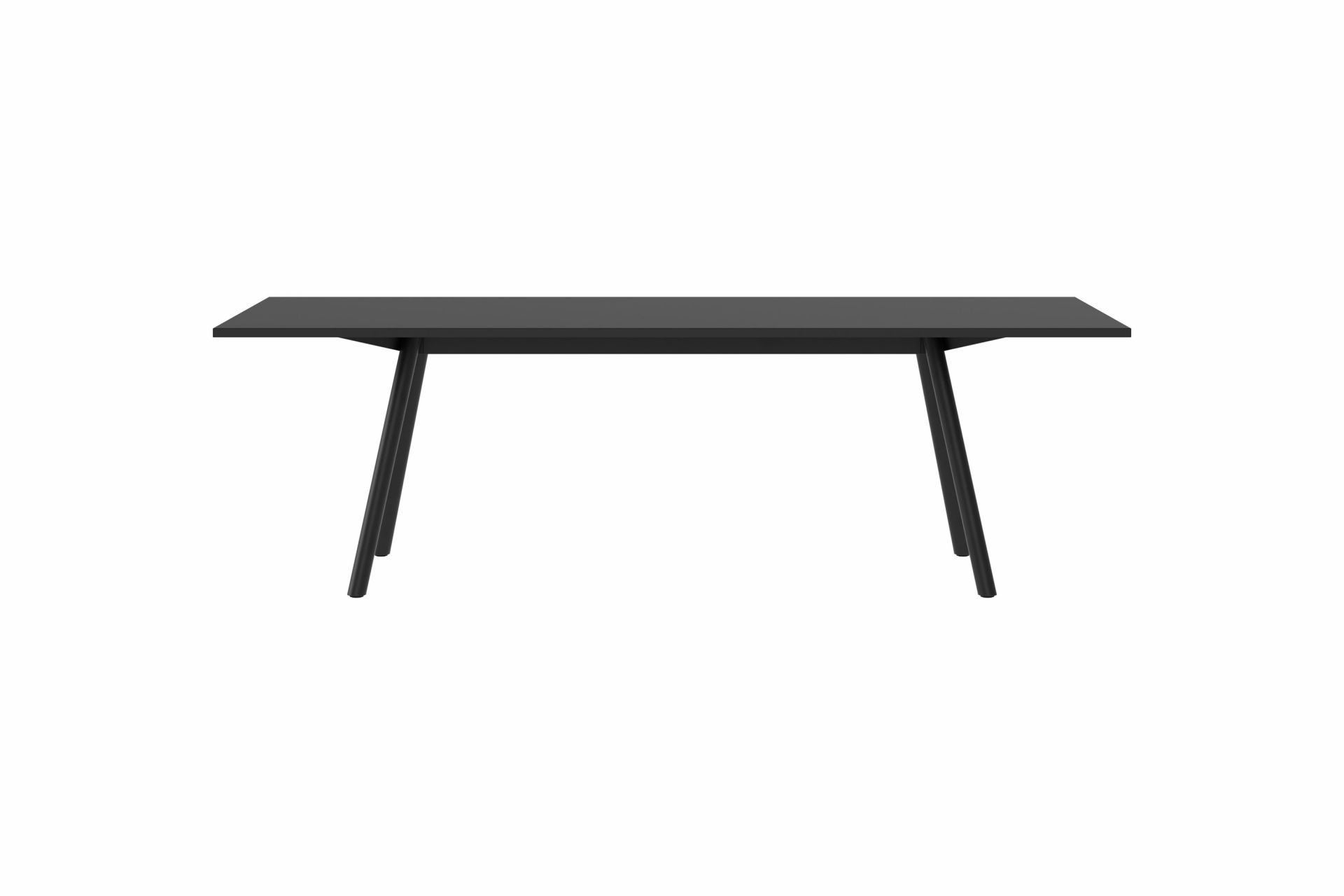 Schwarzer New Tendency Masa Tisch mit minimalistischem Design und geraden Linien für Esszimmer oder Büro.