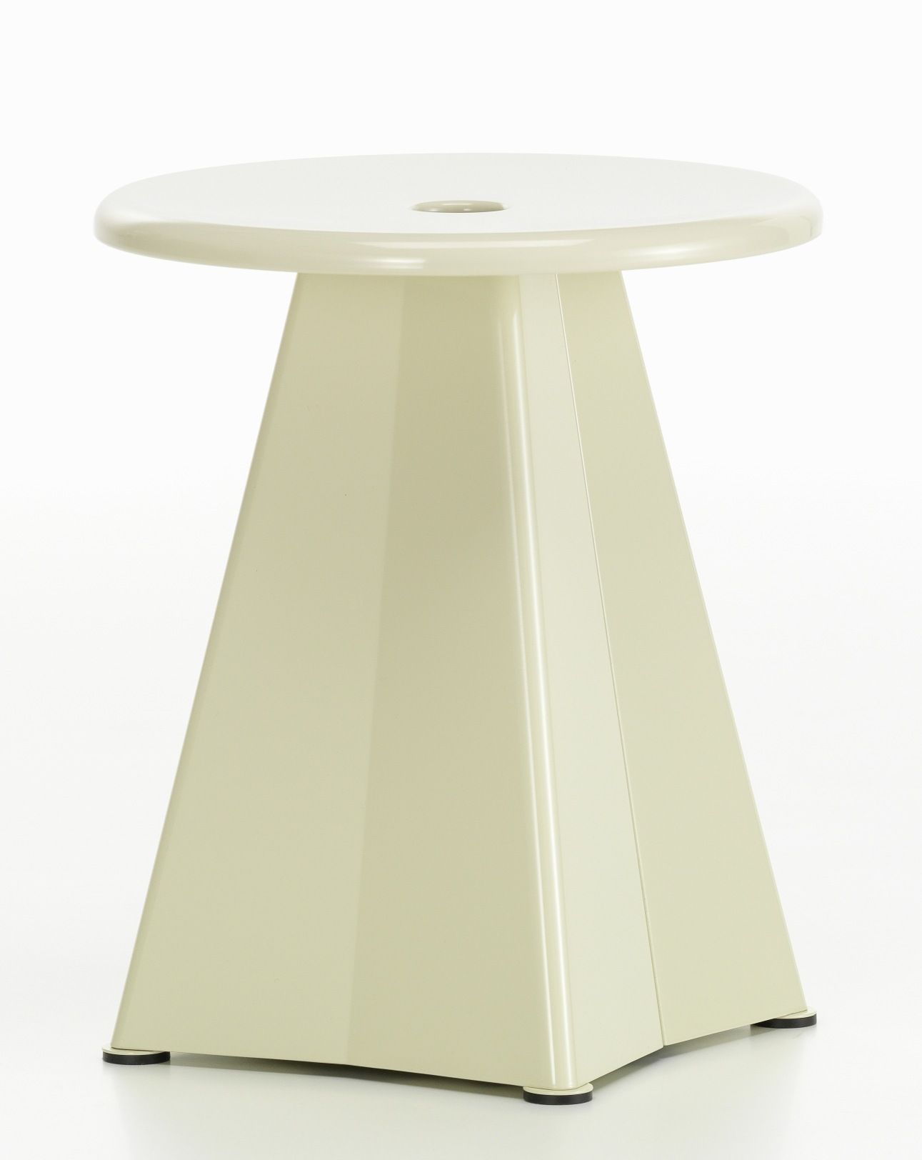 Vitra Tabouret Métallique Hocker in Beige, moderner Metallhocker für Wohnzimmer und Büro.
