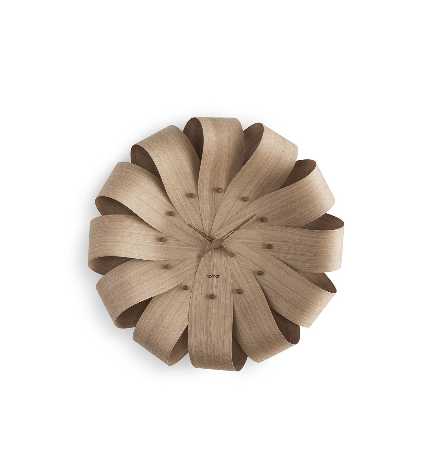 Nomon Brisa Wanduhr aus Holz, modernes Design, dekorative Wanduhr für Wohnzimmer und Büro.