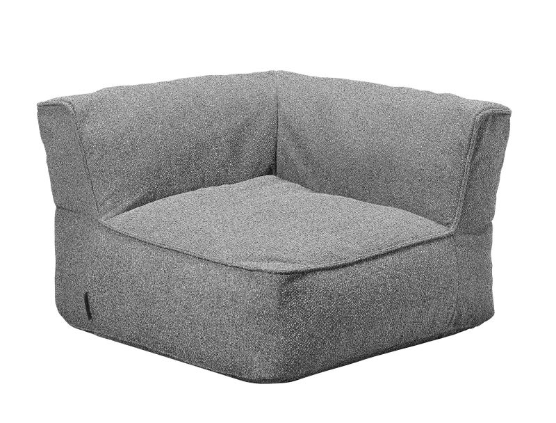 Graues Grow Ecksitzer Modul von Blomus für den Außenbereich, bequeme Outdoor Sitzgelegenheit.