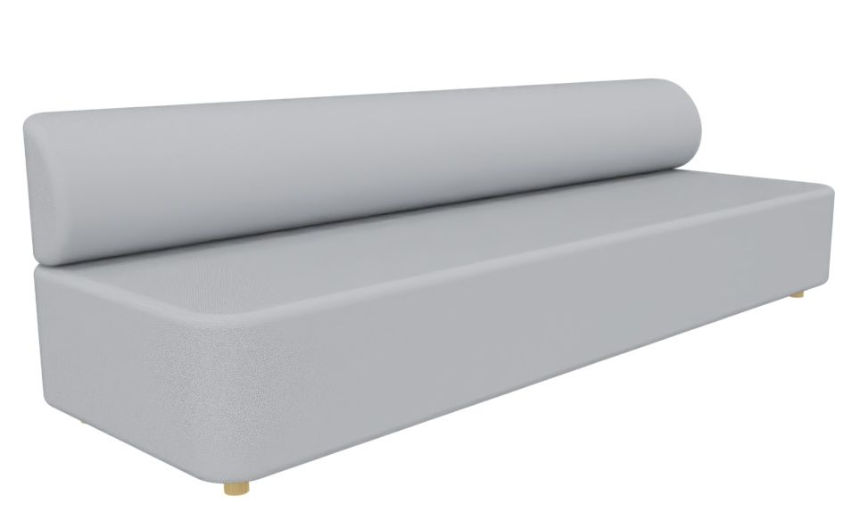 Graues Cascando Mezza Sofa Sitzelement mit Rückenlehne, modernes Design für Büro und Wohnbereich.
