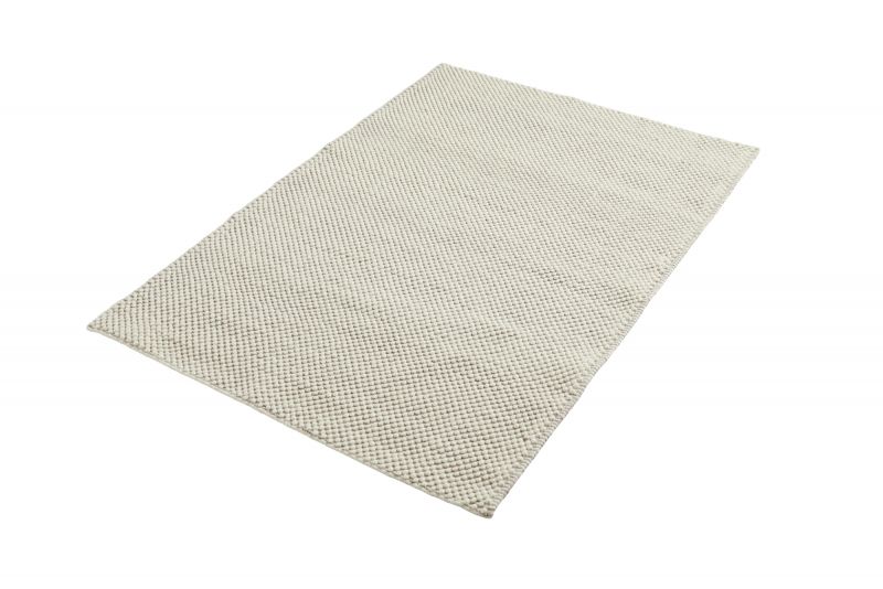 Weißgrauer Tact Teppich von Woud, 170 x 240 cm, ein stilvoller, moderner Teppich.