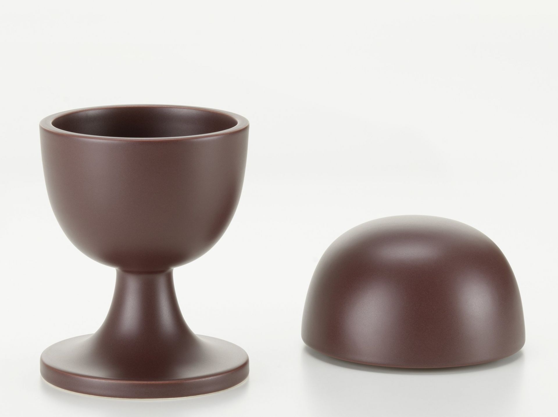 Brauner Keramikbehälter NO.3 Vitra mit Deckel, modernes Design für stilvolle Aufbewahrung und Dekoration.