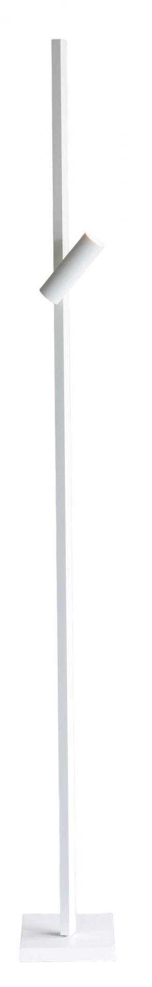 Weiße Zen X Stehleuchte von Steve Lechot Luminaires, minimalistisches Design mit geraden Linien und modernem Leuchtenkopf.