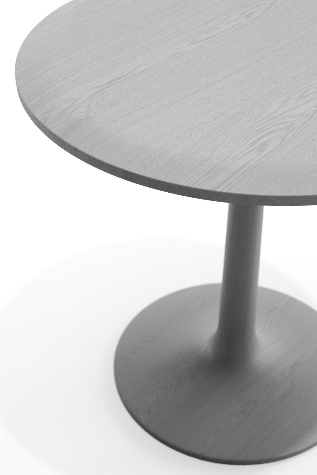 Turntable Couch Beistelltisch Zeitraum, runder Holztisch in Grau, ideal als Nachttisch oder kleiner Esstisch.