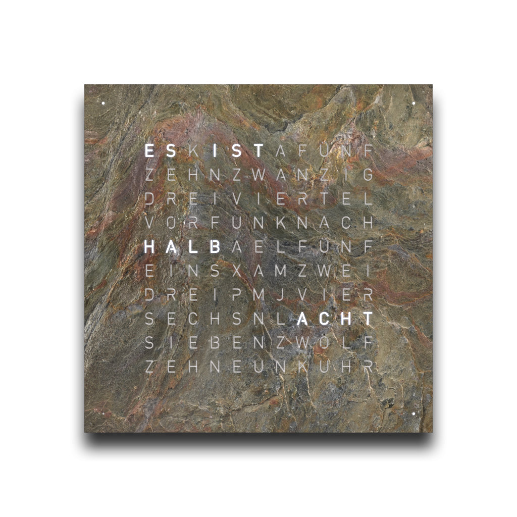Earth 180 Creator's Edition wandklok / Tijdsobject Duits QLOCKTWO