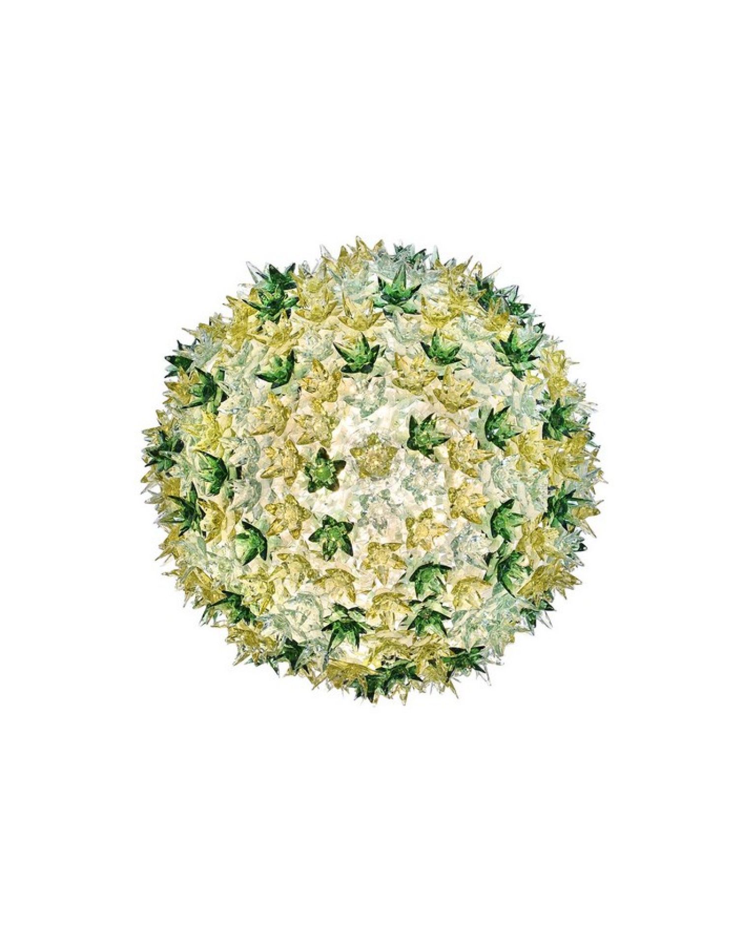 Kartell Bloom Leuchte für Wand oder Decke, grüne und gelbe Blüten, moderne Beleuchtung.