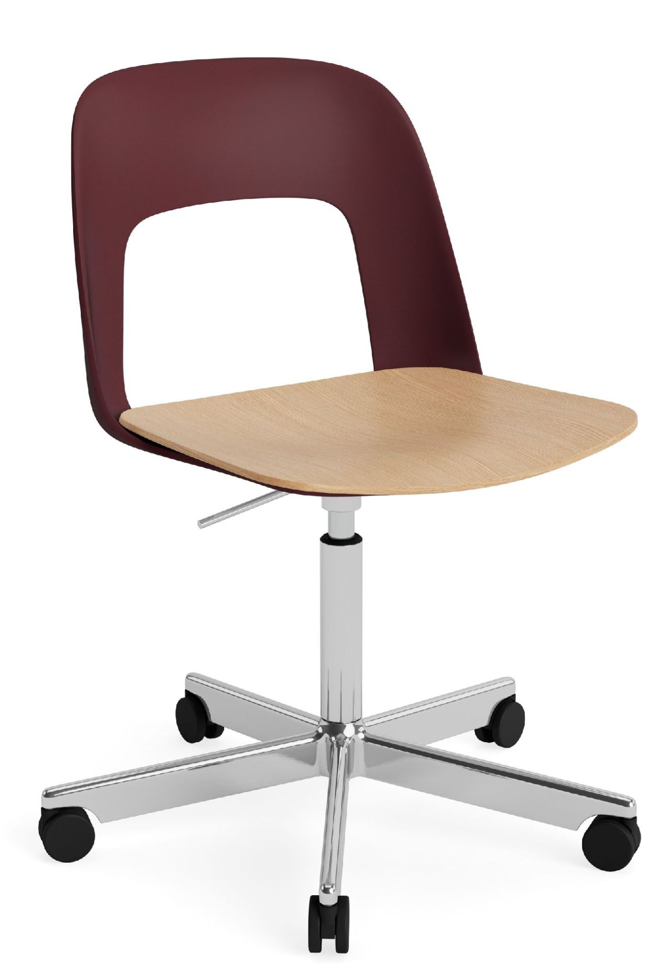 Layout Side Chair 142 stoel met vijfpoot en draaivoet van Hay