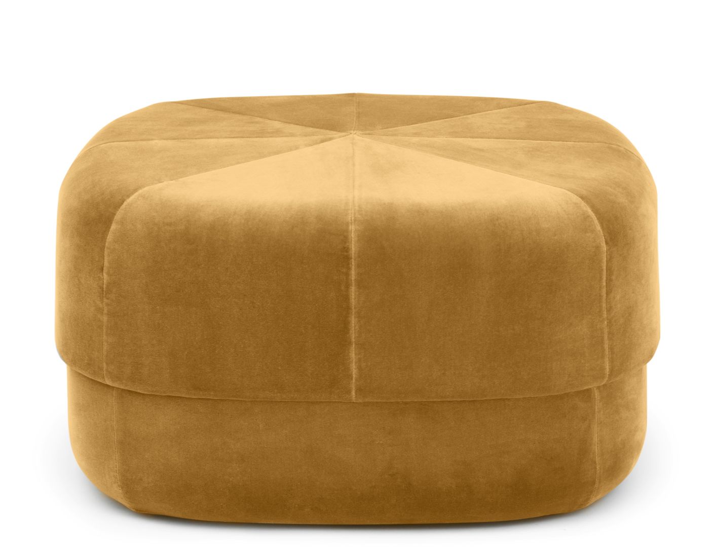 Goldener Circus Pouf Hocker von Normann Copenhagen, ideal als Sitzgelegenheit oder Fußhocker.