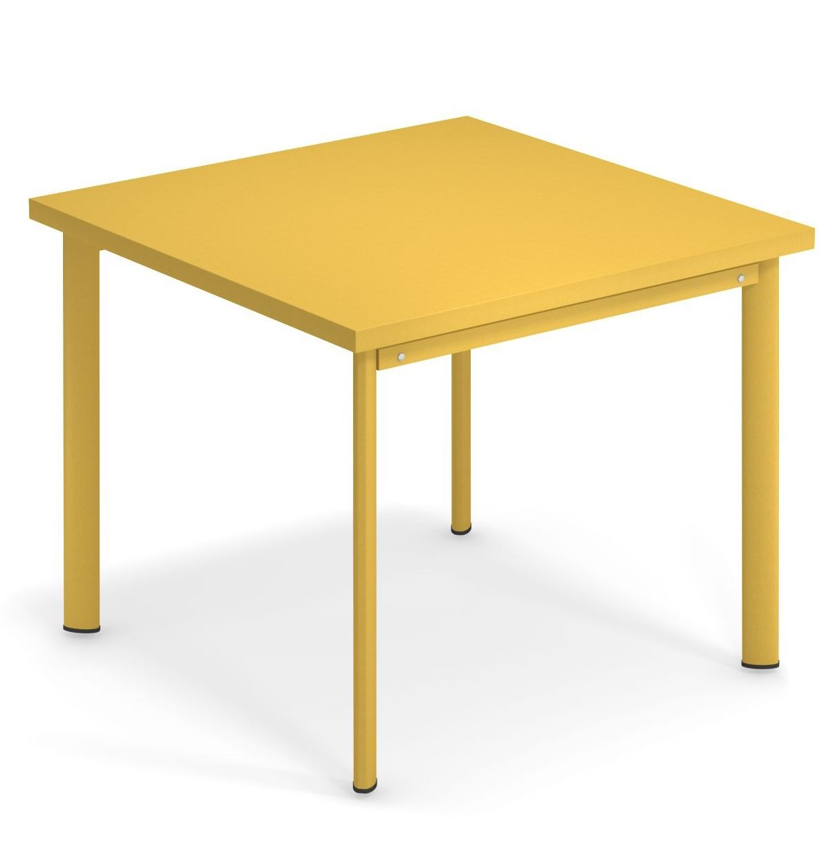 Gelber, quadratischer Star Tisch Outdoor von Emu, ideal für Garten, Terrasse und Balkon.