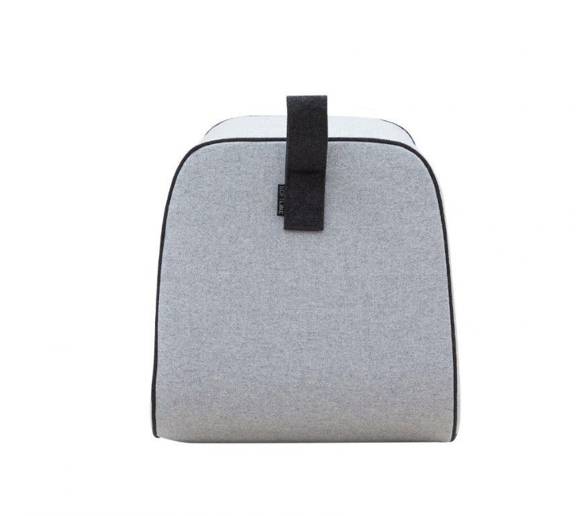 Grauer Nector Hocker Softline mit Tragegriff, moderner Sitzhocker für Wohnzimmer und Büro.