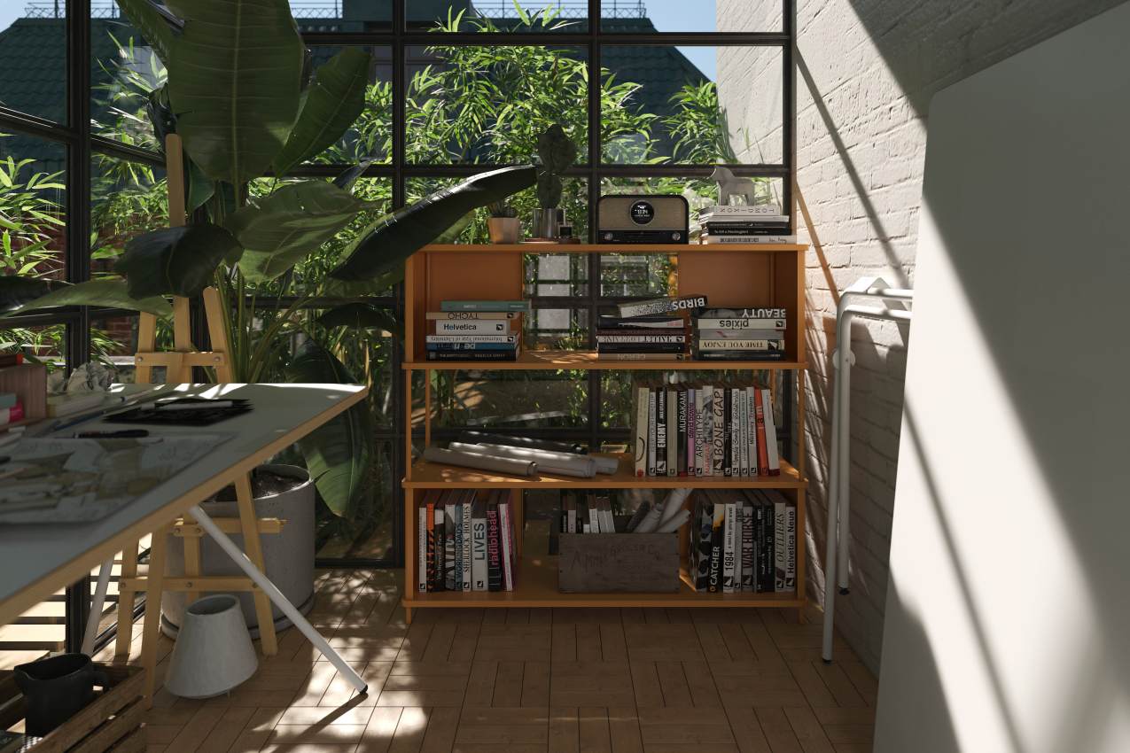 Plato opklapbaar secretaire / bureau van Müller Möbelwerkstätten