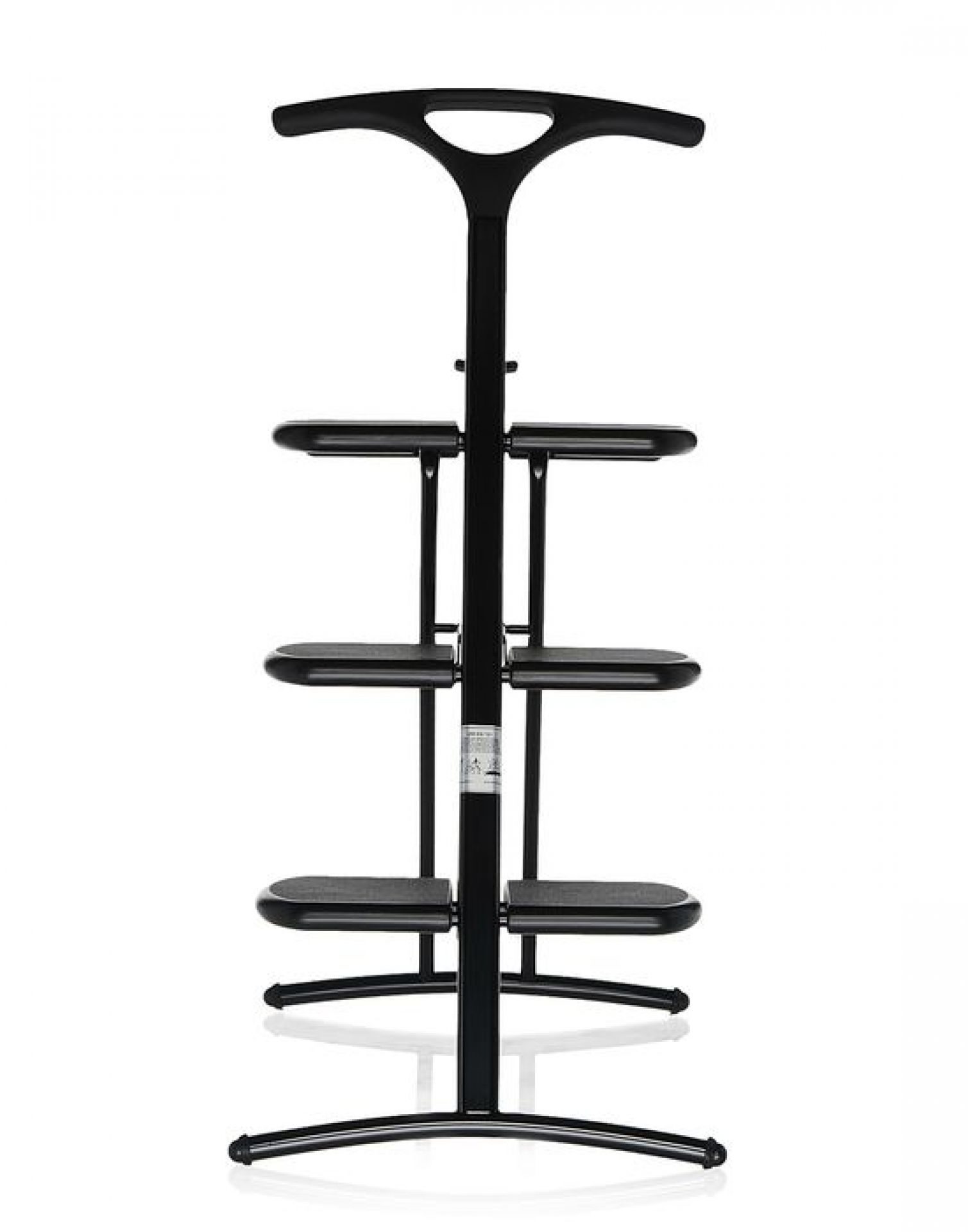 Schwarze Tiramisu Trittleiter von Kartell mit drei Stufen und Griff für den Haushalt.