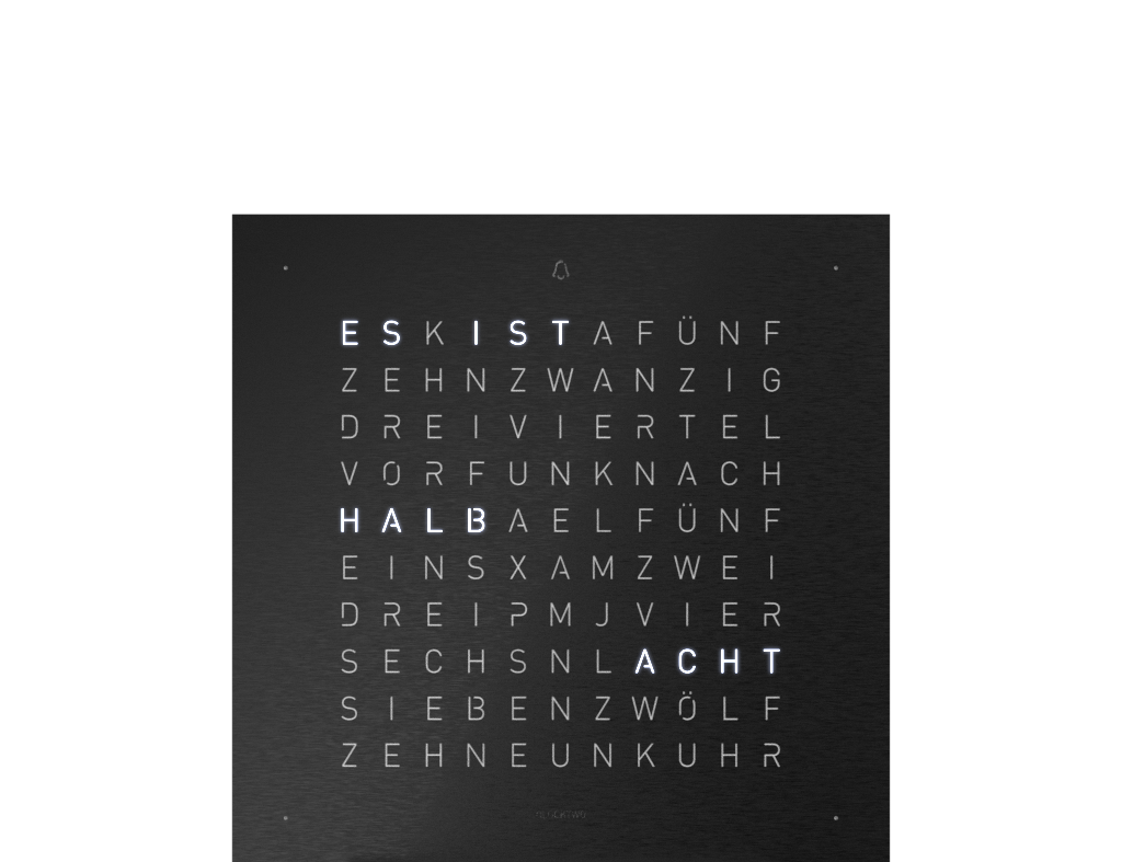 Voorpagina voor Earth 13.5 Tafelklok Duits QLOCKTWO