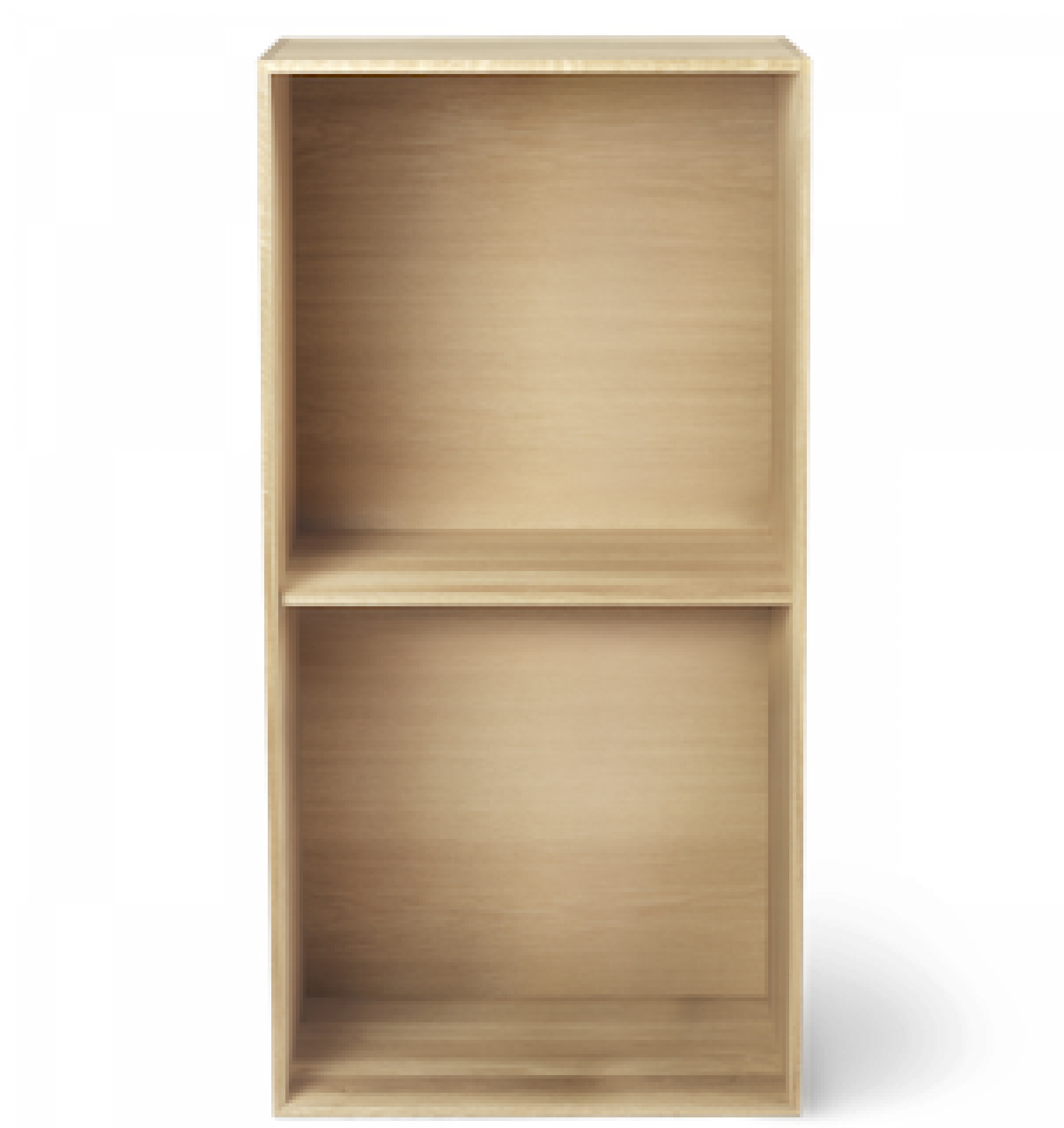 Helles, vertikales Holzregal des FK63 Bücherregal Systems von Carl Hansen & Søn, leer und unbestückt.