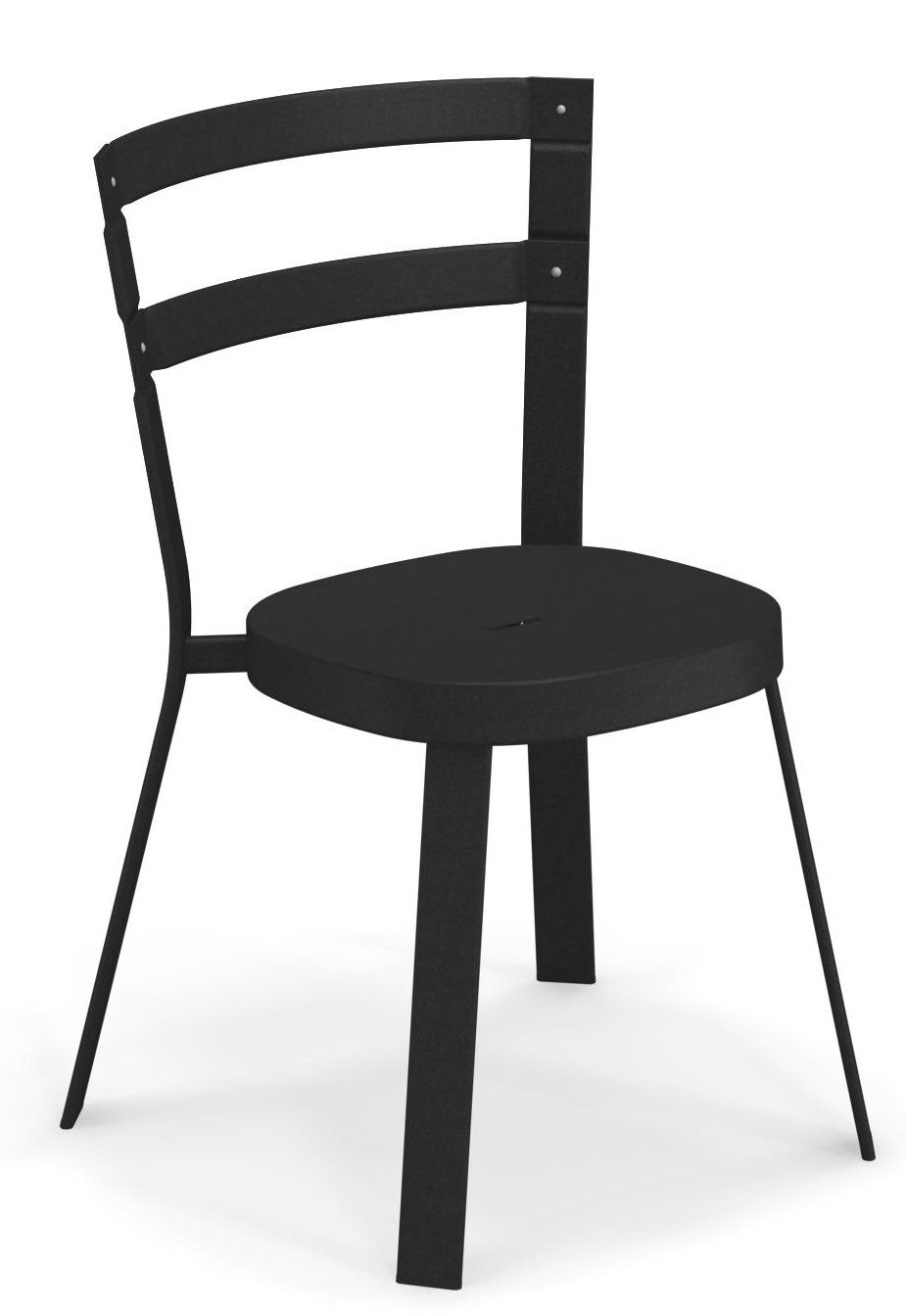 Schwarzer Thor Chair Stuhl von Emu für den Außenbereich, modernes Design mit runder Sitzfläche.
