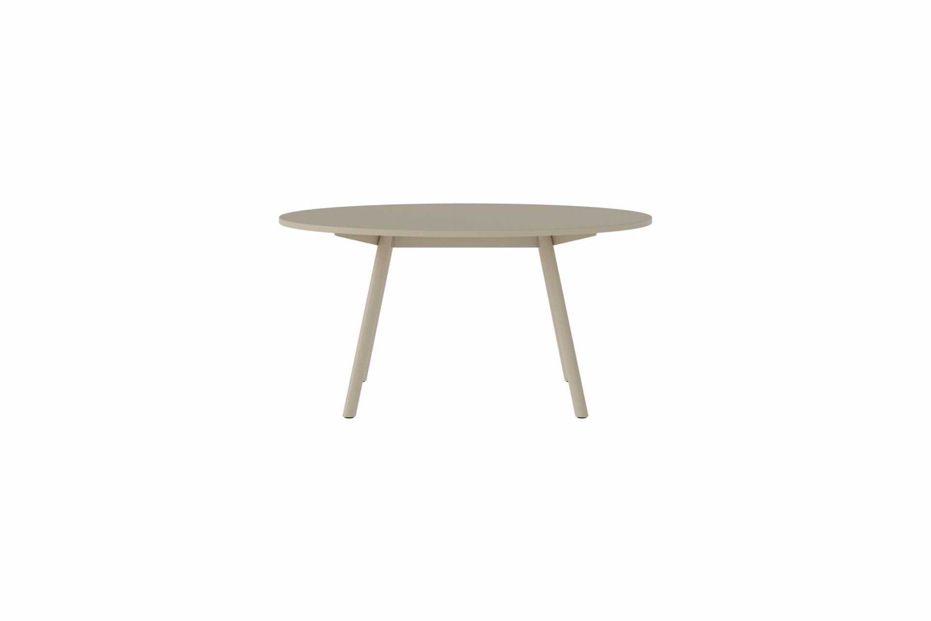New Tendency Masa Tischplatte, runder Esstisch aus pulverbeschichtetem Stahl in Beige.