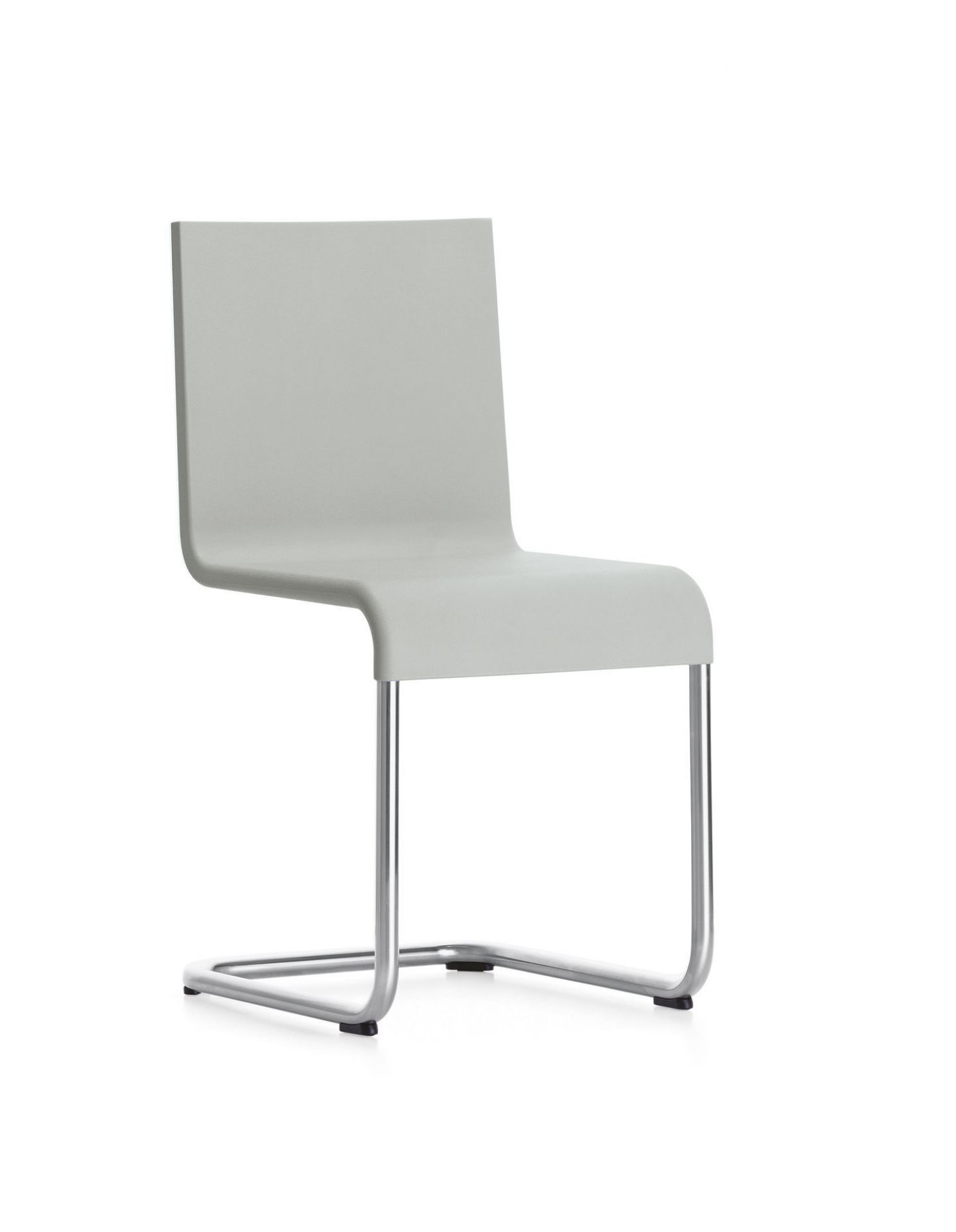Grauer .05 Stuhl von Vitra mit Stahlrohrgestell, stapelbar, für Büro und Wohnbereich.
