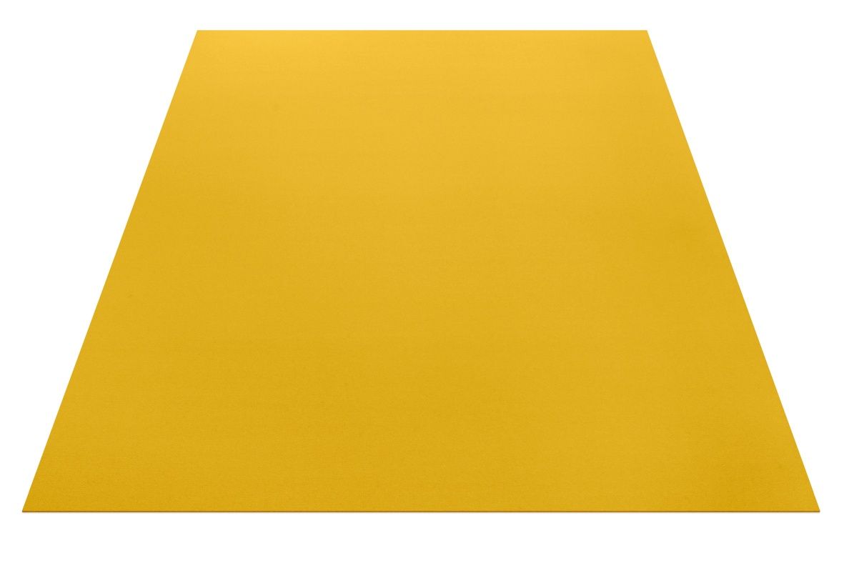 Rechteckiger, goldgelber Teppich von Hey-Sign aus Filz, ideal als Bodenbelag und zur Raumgestaltung.