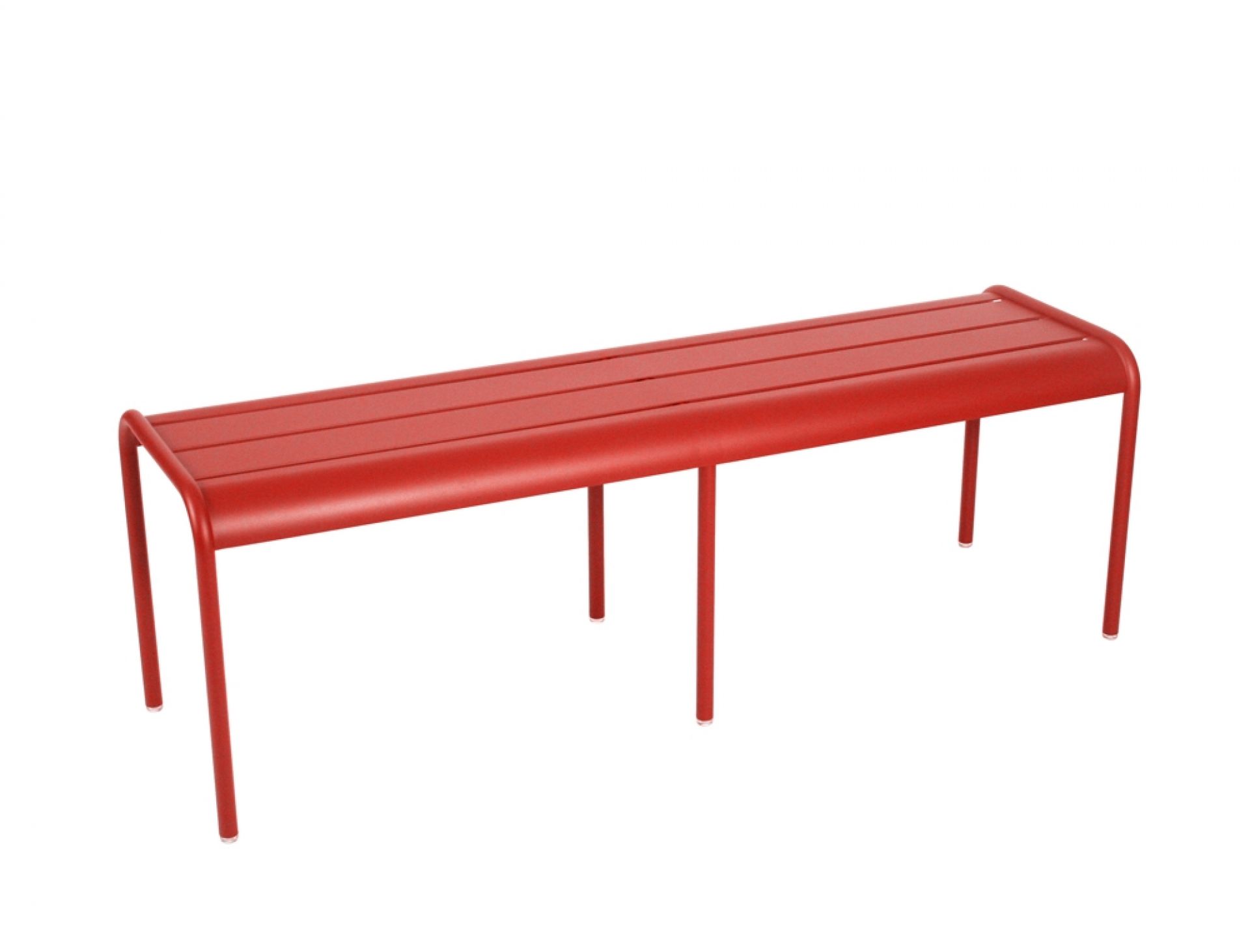 Rote Luxembourg Bank von Fermob für den Garten oder die Terrasse, modernes Design.