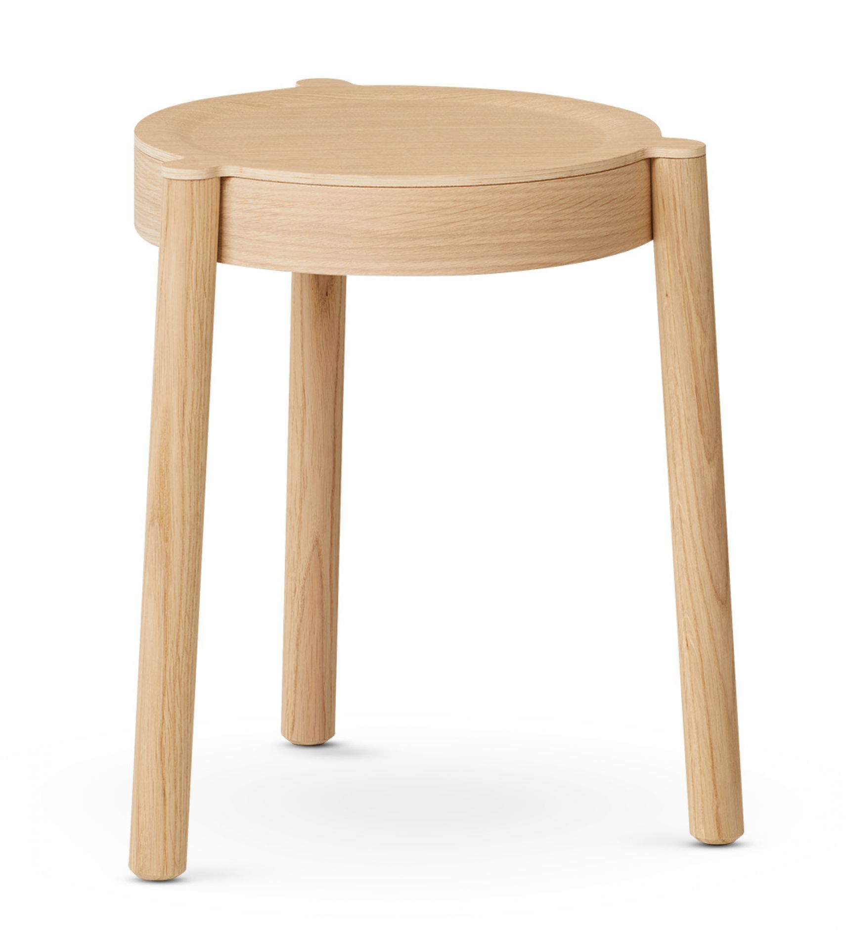 Pal Hocker aus Eiche, stapelbarer Sitzhocker für Wohnzimmer und Küche, modernes Design.