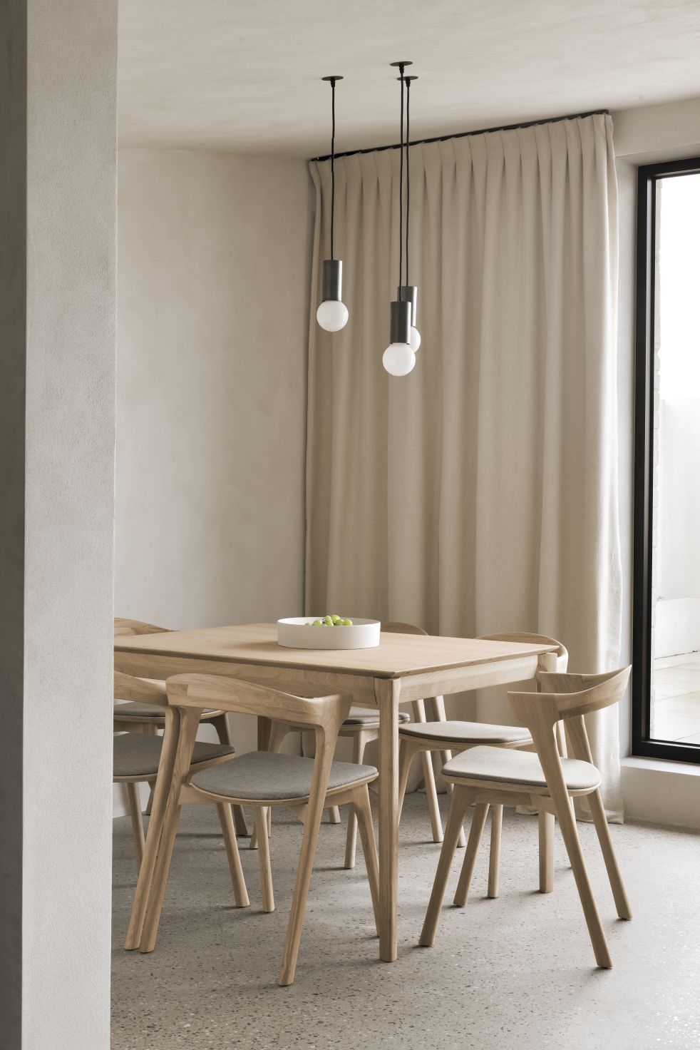 Bok uitschuifbare eettafel, gelakt eikenhout, B120-180 cm, Ethnicraft