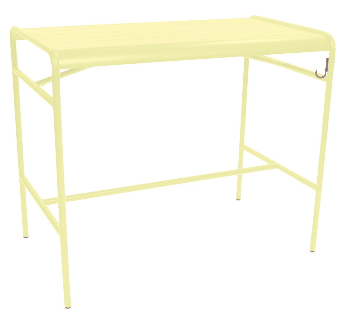 Gelber Luxembourg Stehtisch / Bartisch von Fermob für den Außenbereich, 126 x 73 cm.