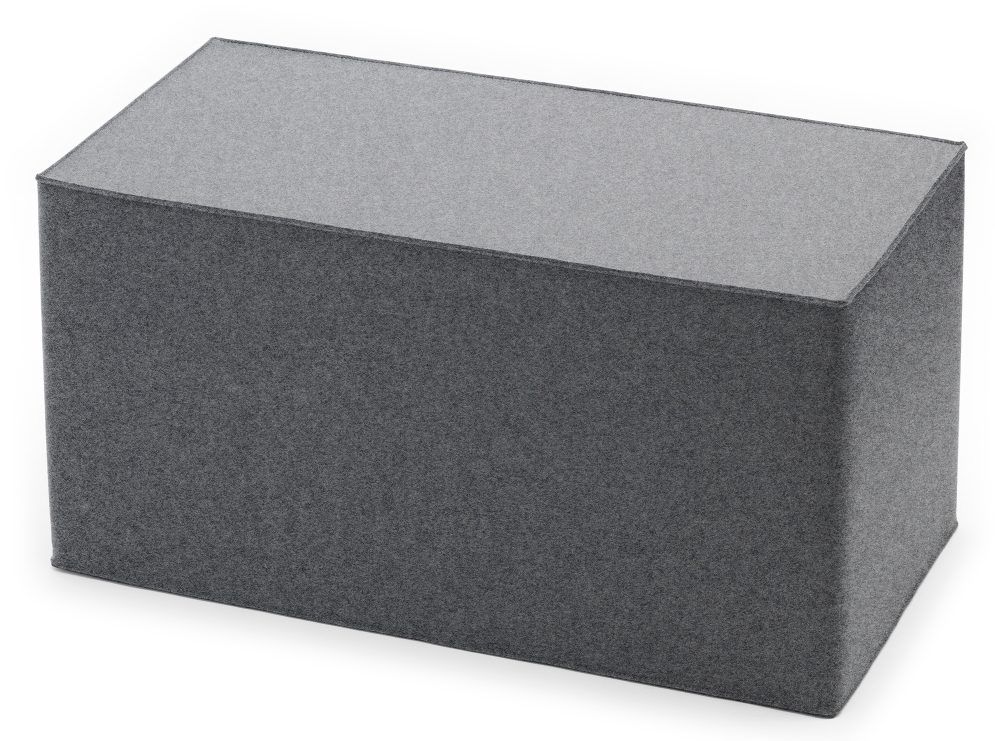 Grauer Quader Sitzhocker von HEY-SIGN by BWF Group, modernes Design Sitzmöbel aus Filz.
