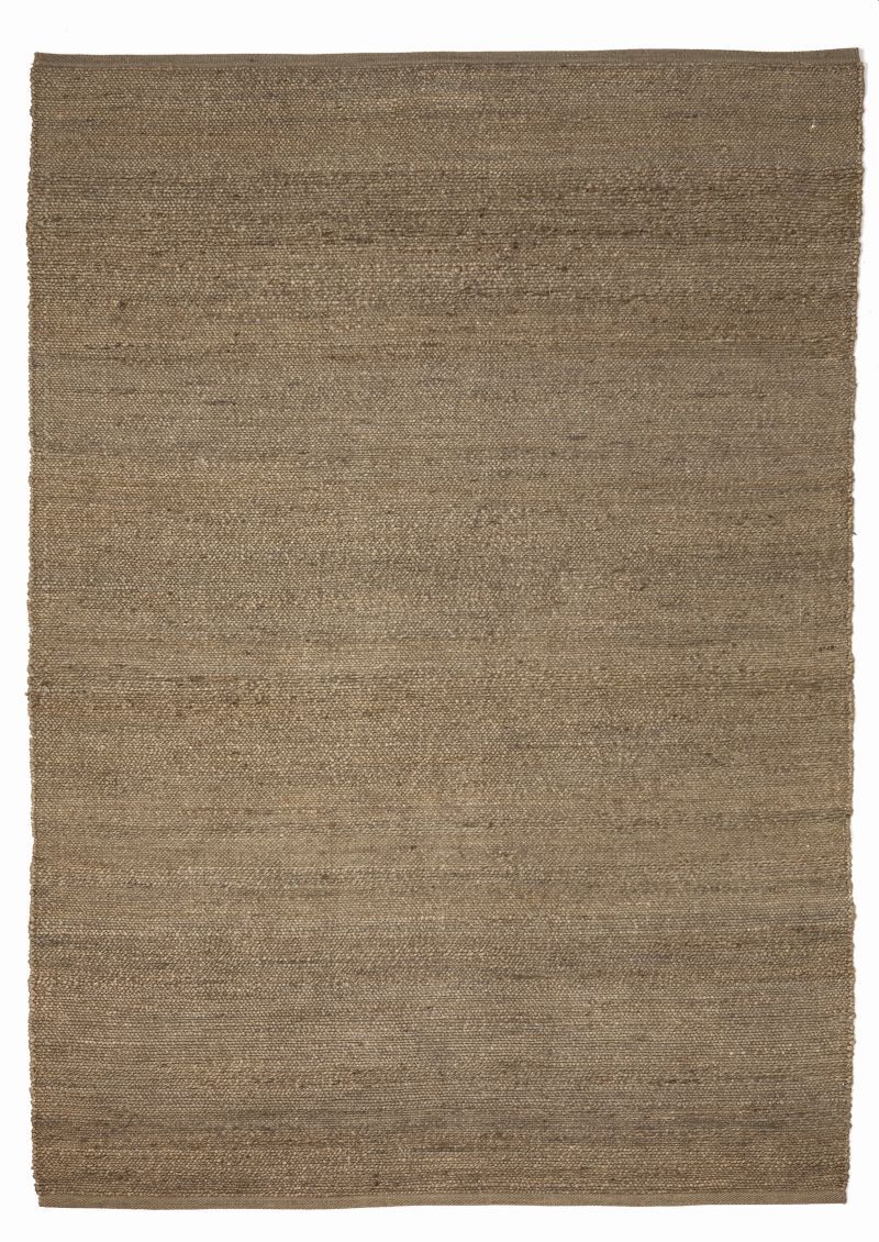 Brauner Nanimarquina Teppich "Herb" (250x350cm) aus Naturfasern, Detailaufnahme der Textur und Webart.