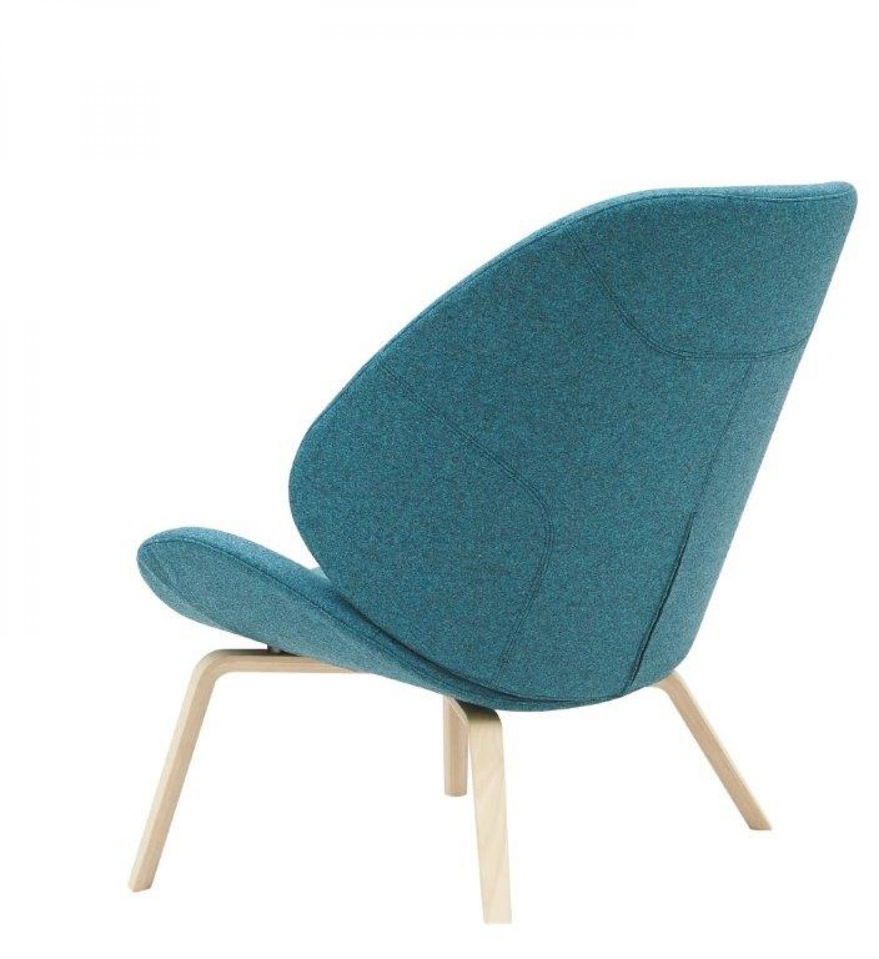 Eden Sessel Softline, türkisfarbener Loungesessel mit Holzbeinen, moderne Sitzmöbel für Wohnzimmer und Büro.