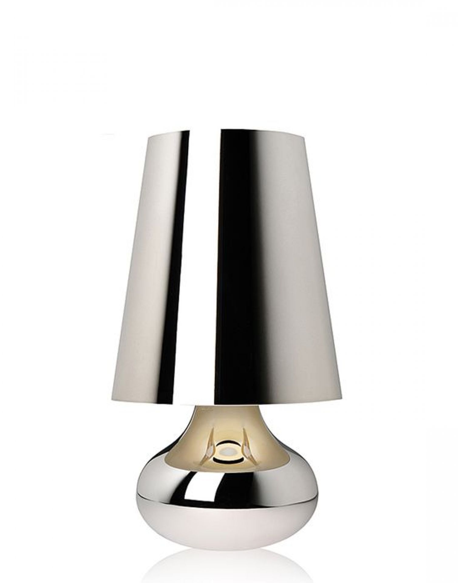 Silberne Cindy Tischleuchte von Kartell: Moderne Designlampe für Nachttisch oder Schreibtisch.
