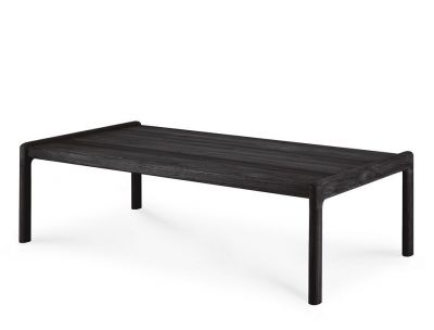 Jack Outdoor Couchtisch aus Teakholz, schwarz lackiert. Moderner Gartentisch für Terrasse und Balkon.