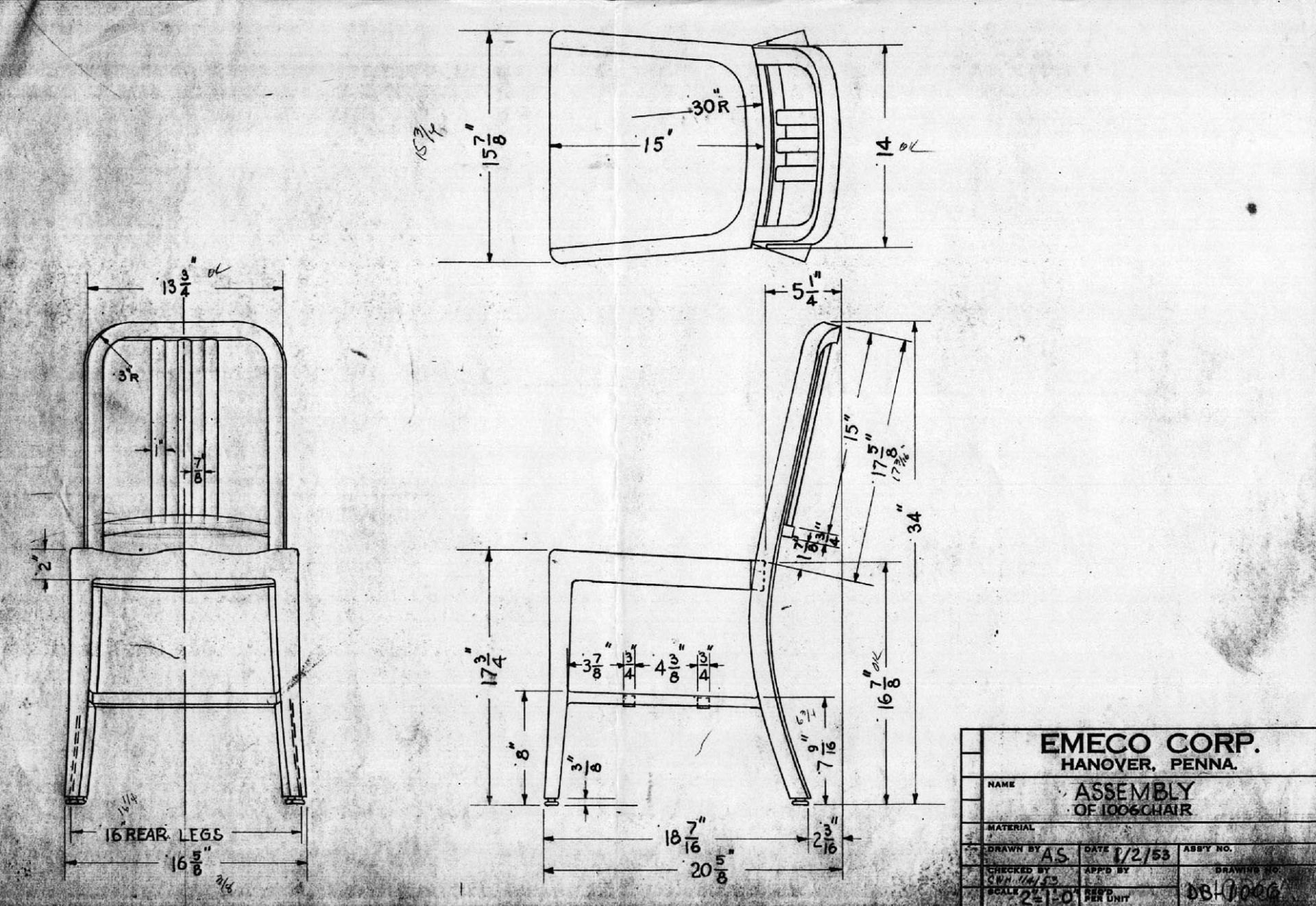 Navy Chair stoel van Emeco