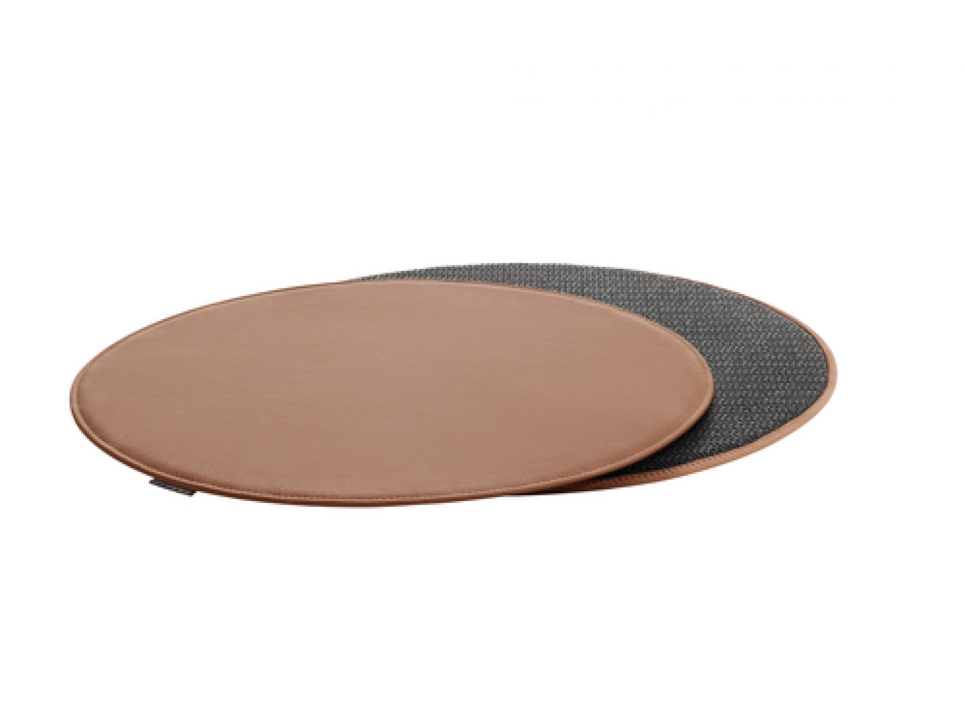 Ovales, braunes Sitzkissen für Fritz Hansen 3107 Stuhl, mit grauer Unterseite. Komfortables Stuhlkissen.