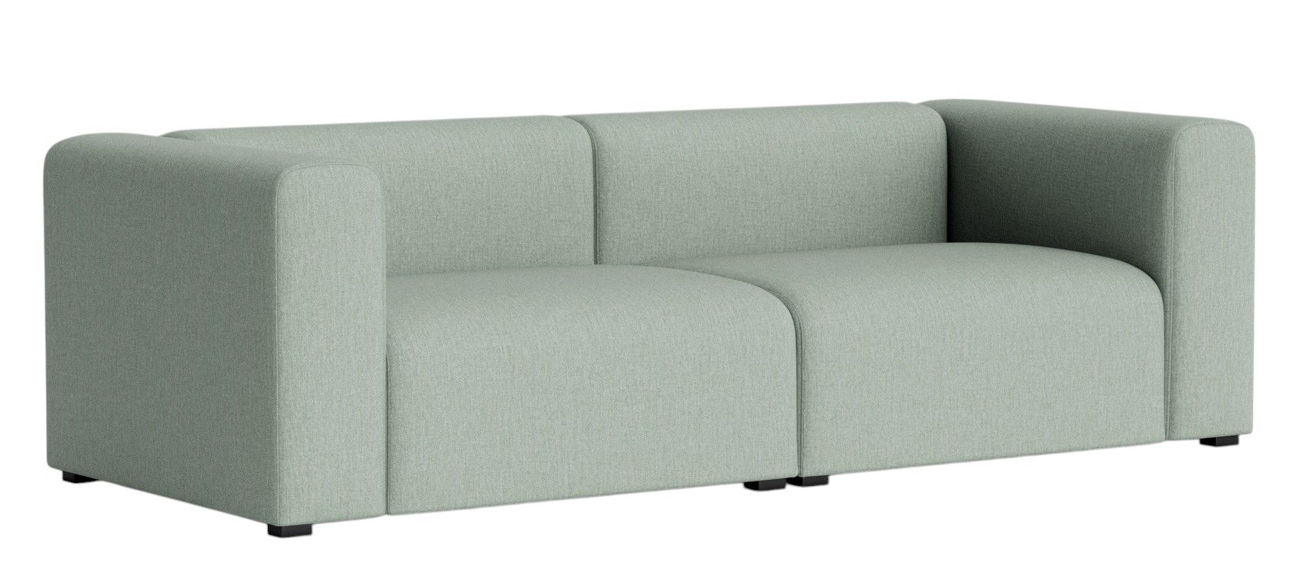 Helles, modernes Mags Sofa von Hay, 2,5-Sitzer in mintgrünem Stoffbezug für Wohnzimmer.