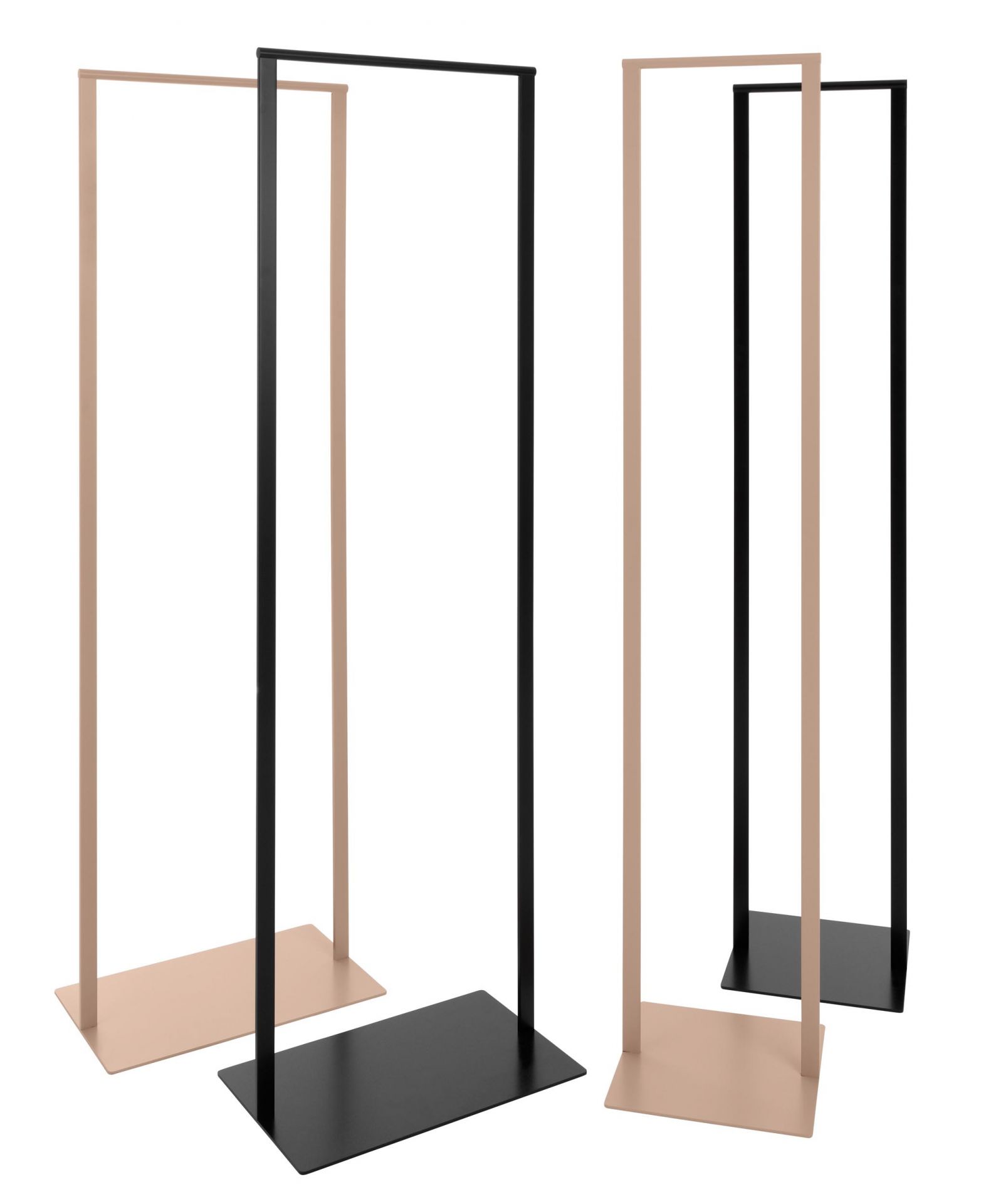 Schönbuch Slim Garderobenständer in Schwarz und Beige, minimalistisches Design für Flur und Eingangsbereich.