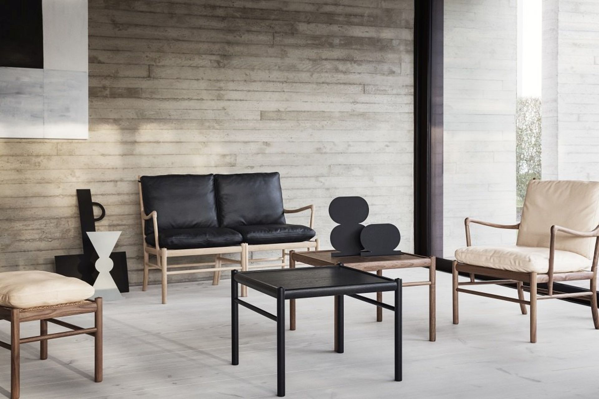OW149 Colonial Chair von Carl Hansen & Søn, Sessel und Sofa aus Holz und Leder.