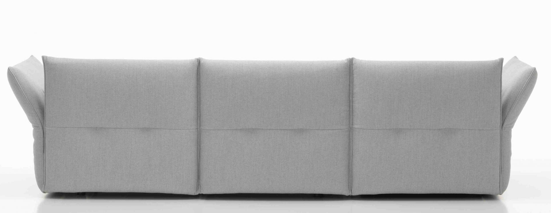 Graues Mariposa Sofa Eckmodul von Vitra, Ansicht von hinten, modernes Design und bequeme Polsterung.