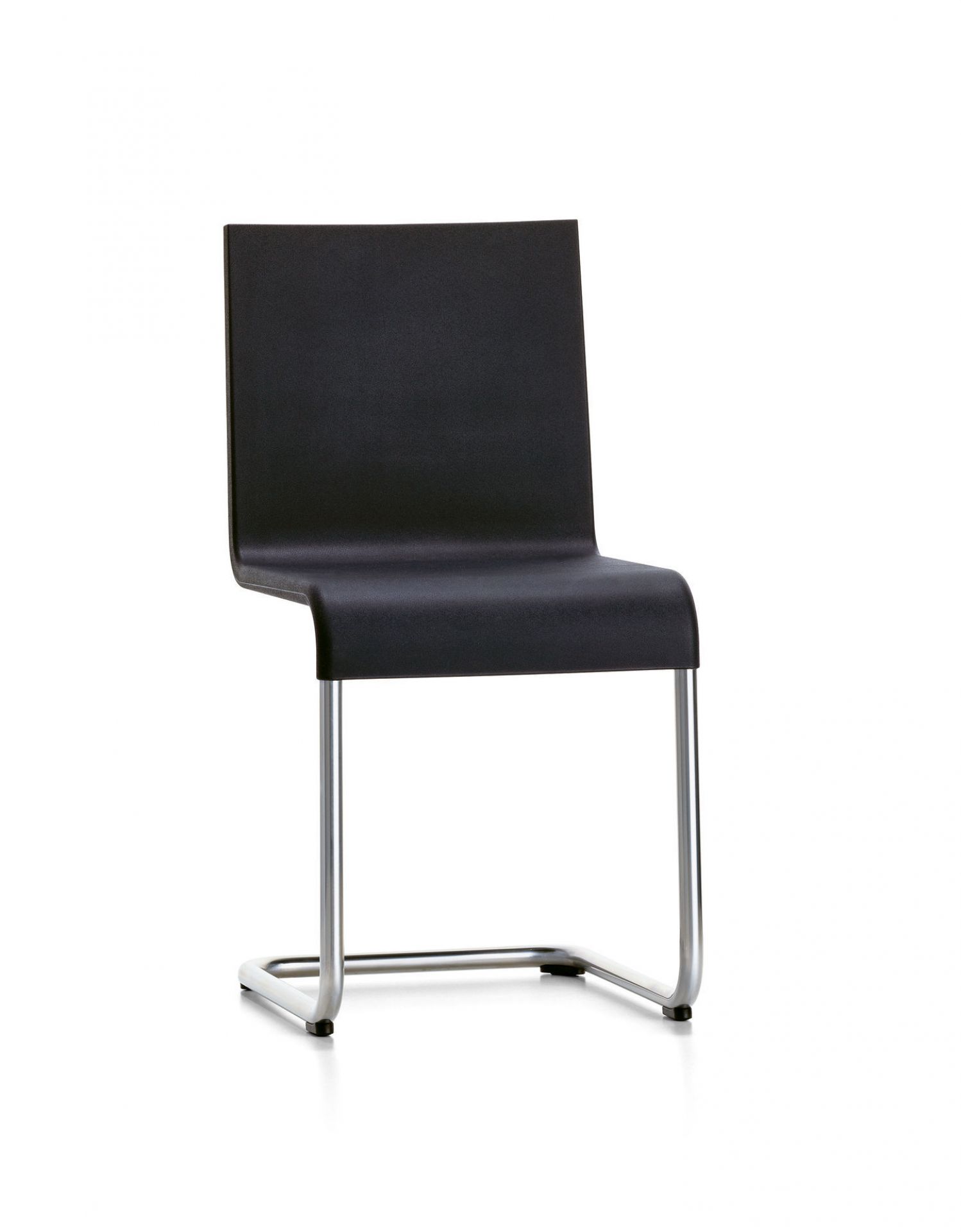 Schwarzer .05 Stuhl von Vitra mit Stahlrohrgestell, ideal für Büro und Wohnbereich.