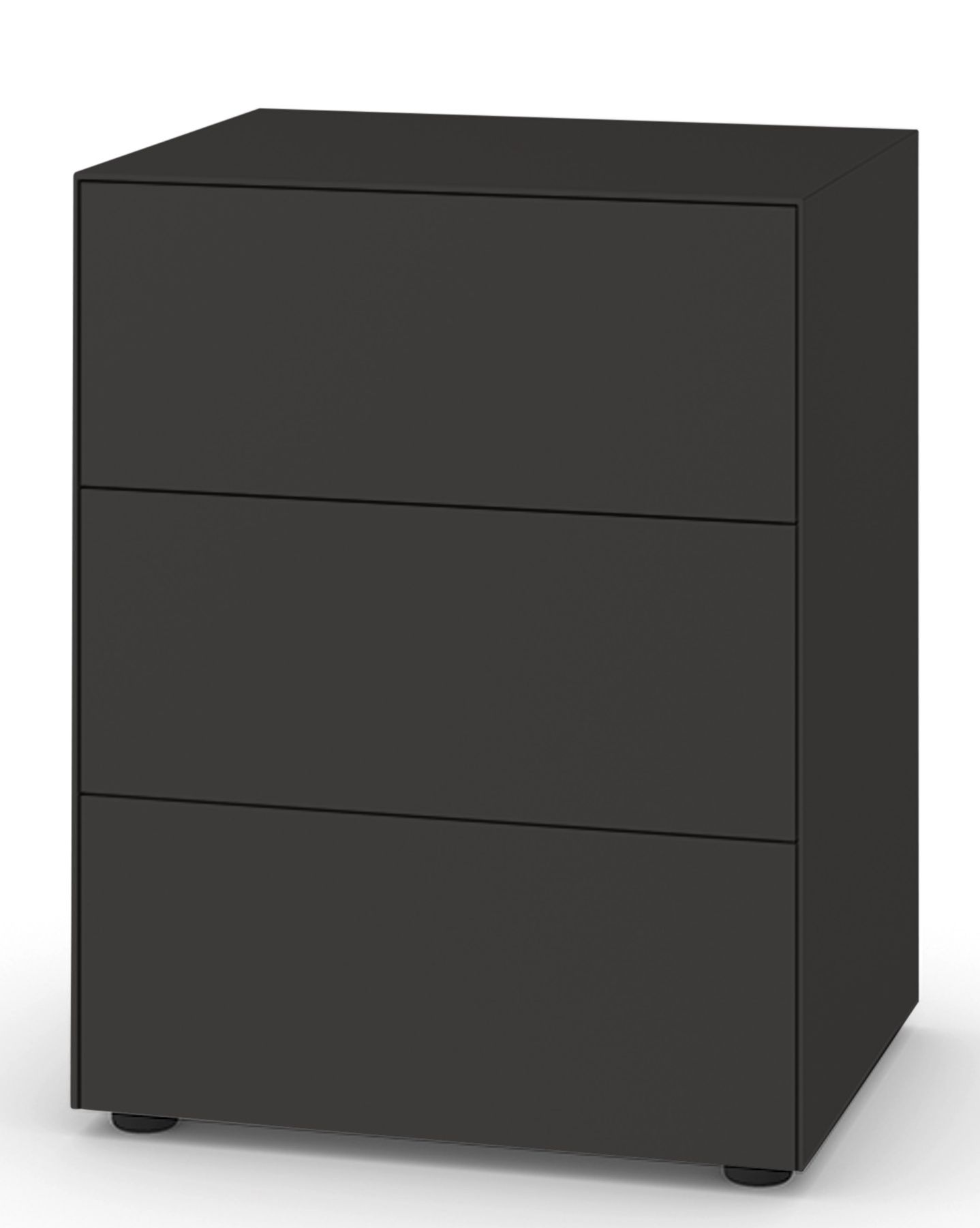 Piure Nex Pur Box Board mit Schubladen in Anthrazit, moderner Nachttisch oder Kommode für Schlafzimmer.