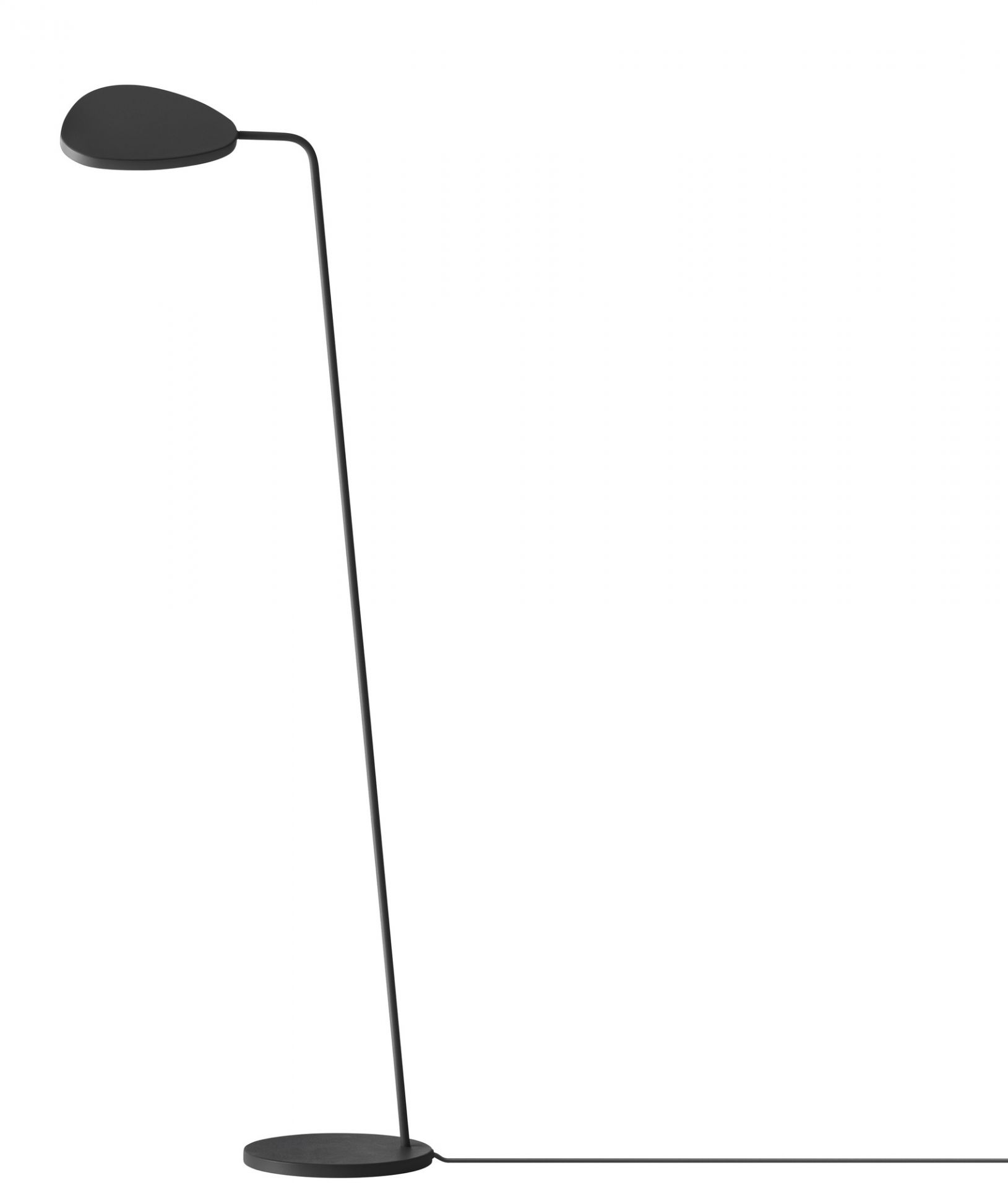 Schwarze Leaf Stehleuchte von Muuto: Moderne Bodenlampe mit minimalistischem Design für Wohnzimmer und Büro.
