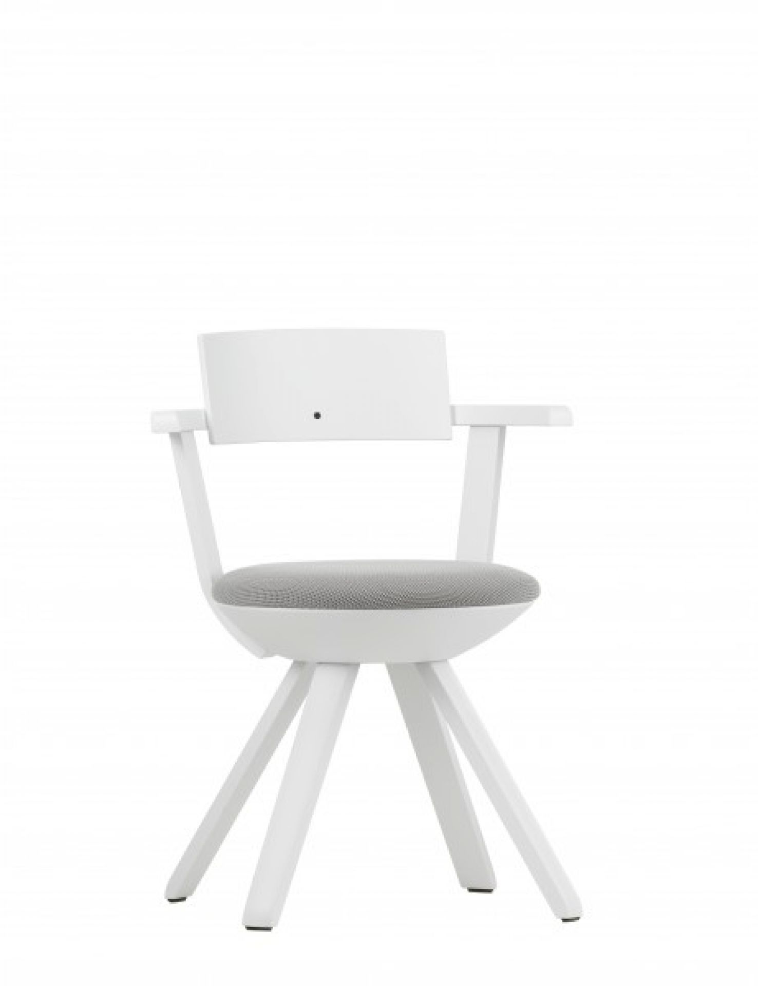 Artek Rival Schreibtischstuhl KG002 in Weiß mit grauem Sitzpolster, moderner Bürostuhl für ergonomisches Sitzen.