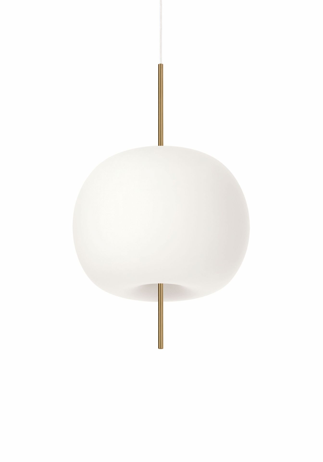 Kushi Pendelleuchte: Moderne Hängelampe in Weiß mit goldenen Akzenten für stilvolle Beleuchtung.