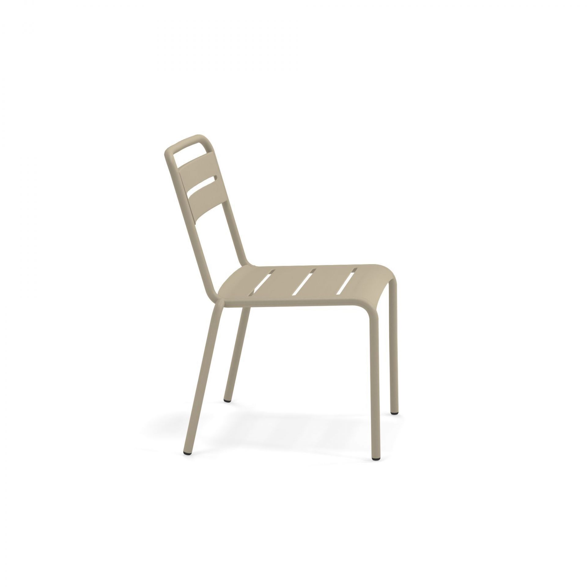 Beiger Star Stuhl von Emu, ein moderner Metallstuhl für Garten, Terrasse und Balkon.