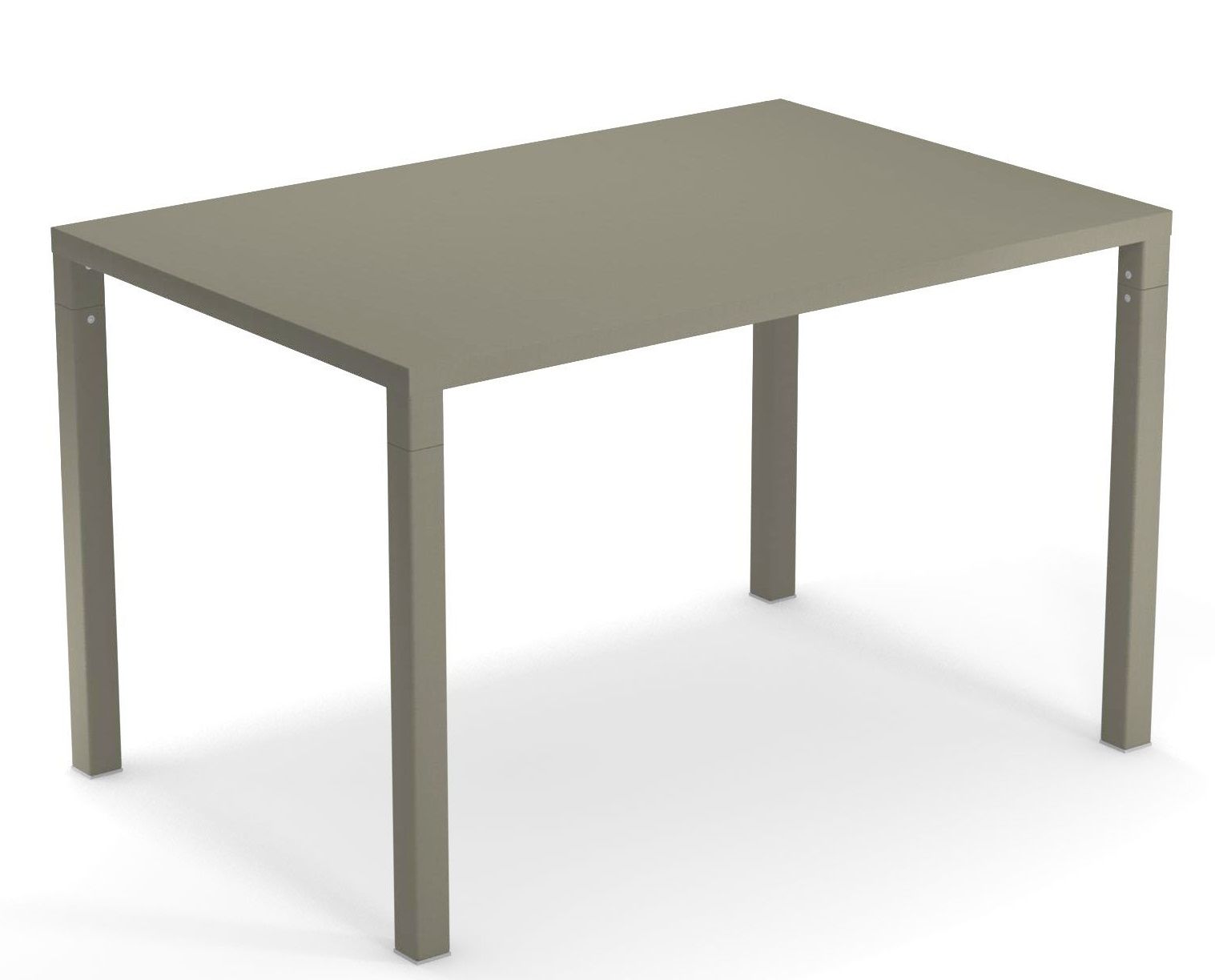 Nova Tisch Outdoor Emu, rechteckiger Gartentisch aus Metall in Taupe, ideal für den Außenbereich.