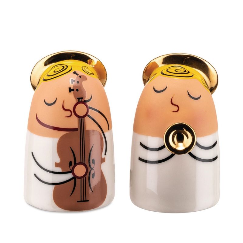 Gitarist & trompettist porseleinen beeldjes AMGI26SET 1 Alessi