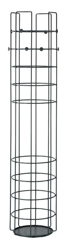 Bazar Standgarderobe von Richard Lampert: Moderne, schwarze Garderobe aus Metall mit Ablageflächen und Haken.