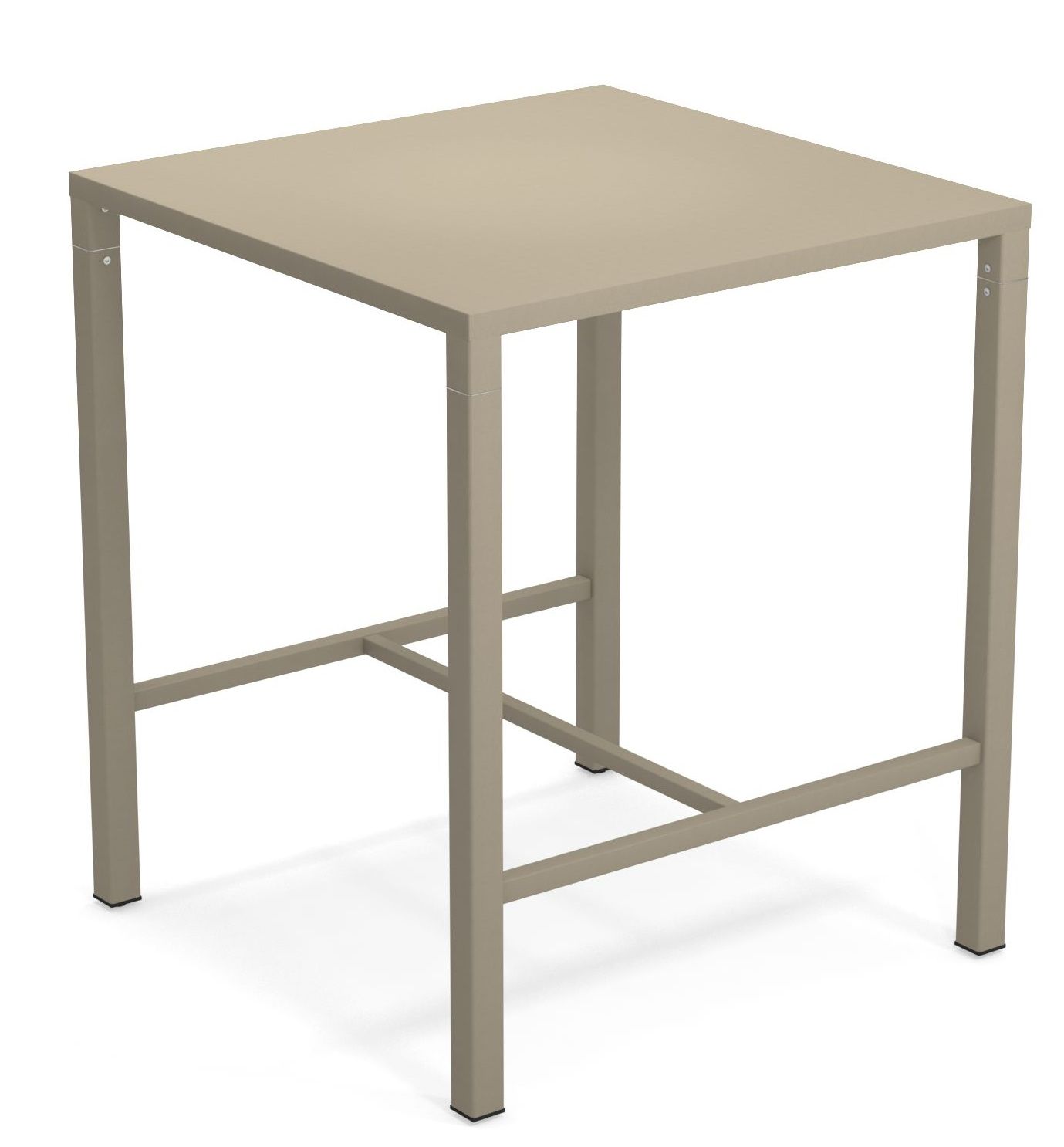 Quadratischer Nova Hochtisch von Emu für den Außenbereich, modernes Design in Taupe.
